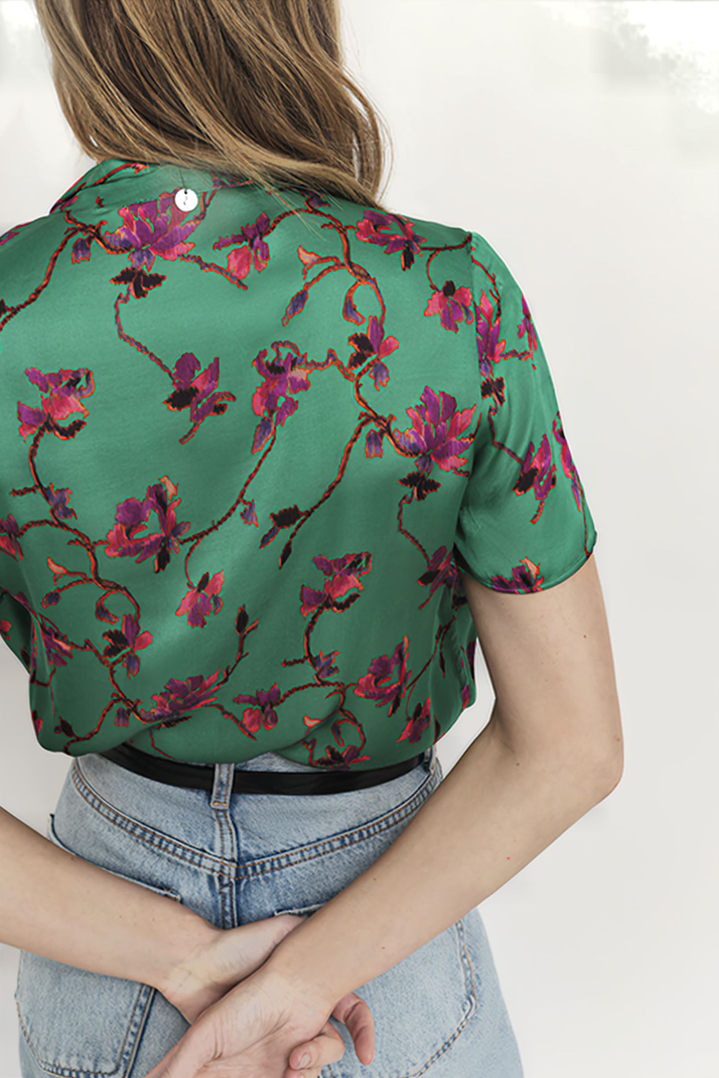 COREY - GREEN GRASS LENZING™ ECOVERO™ FESTIVE FLOWER PRINT T 4
