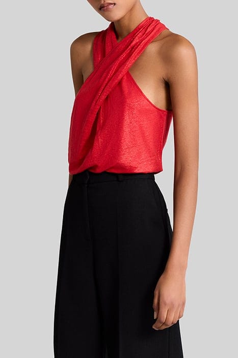 METALLIC REDCURRANT T-SHIRT CROSSED OVER ON FRONT 1