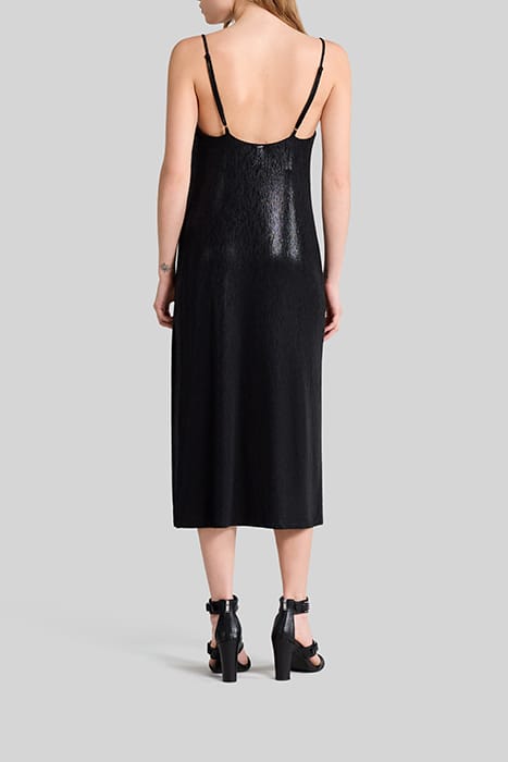 BLACK LAMÉ STRAPPY MIDI DRESS 2