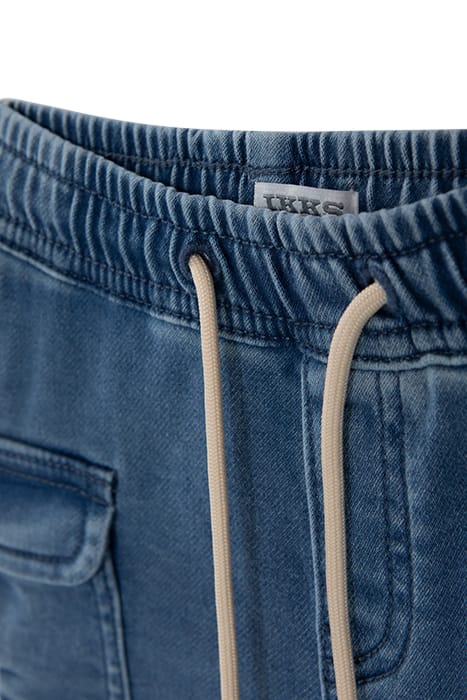 BABY BOYS’ BLUE DENIM CARGO ELASTICATED WAIST BERMUDAS 7
