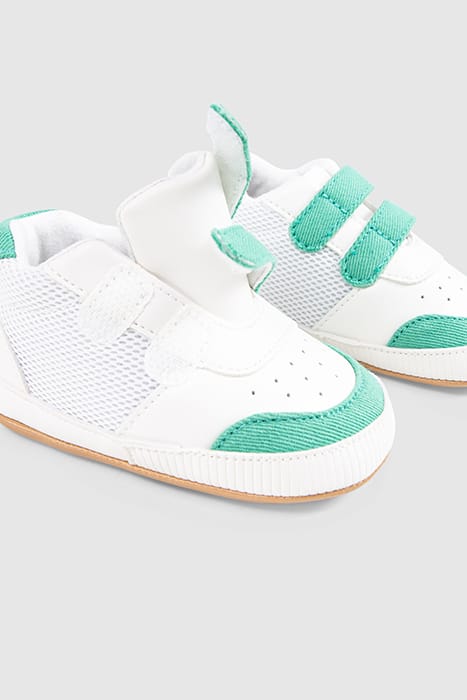 BABY BOYS’ GREEN AND WHITE TRAINERS WITH VELCRO 7