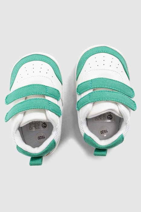 BABY BOYS’ GREEN AND WHITE TRAINERS WITH VELCRO 2