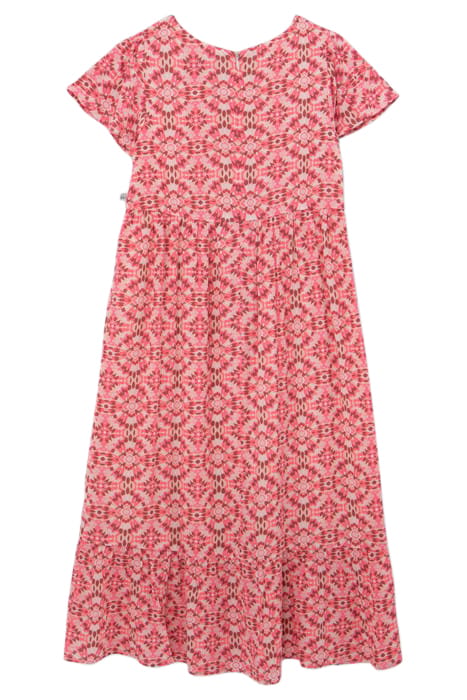 GIRLS’ PINK LONG DRESS WITH ETHNIC PRINT 2