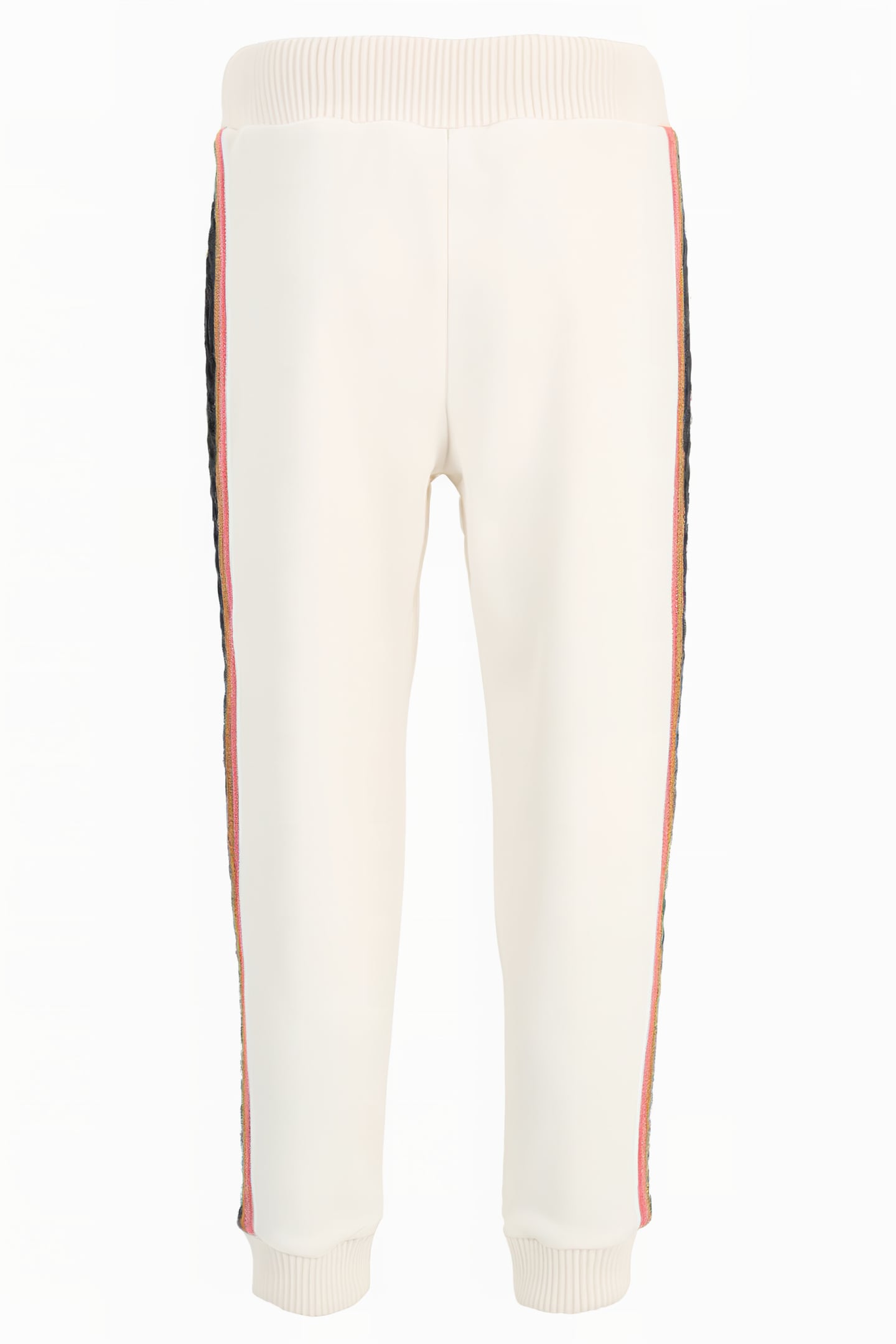 CUFFED SWEATPANTS WITH BRAID DETAIL WHITE / NAVY / PINK 2