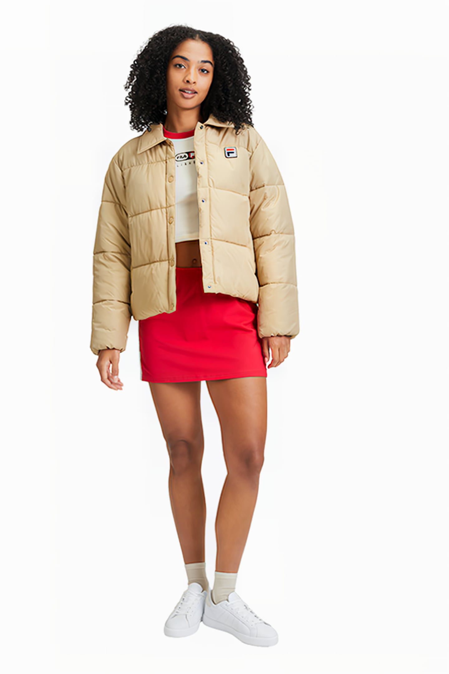 LEILA PUFFER COACH JACKET CORNSTALK 3