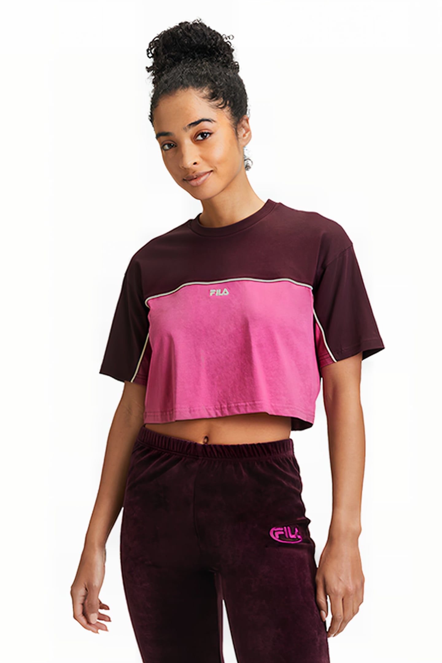 LOOBU BLOCKED TEE WINETASTING-RED VIOLET 1