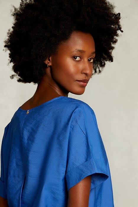 BLUE UNI OVERSIZED BLOUSE BLUE 4