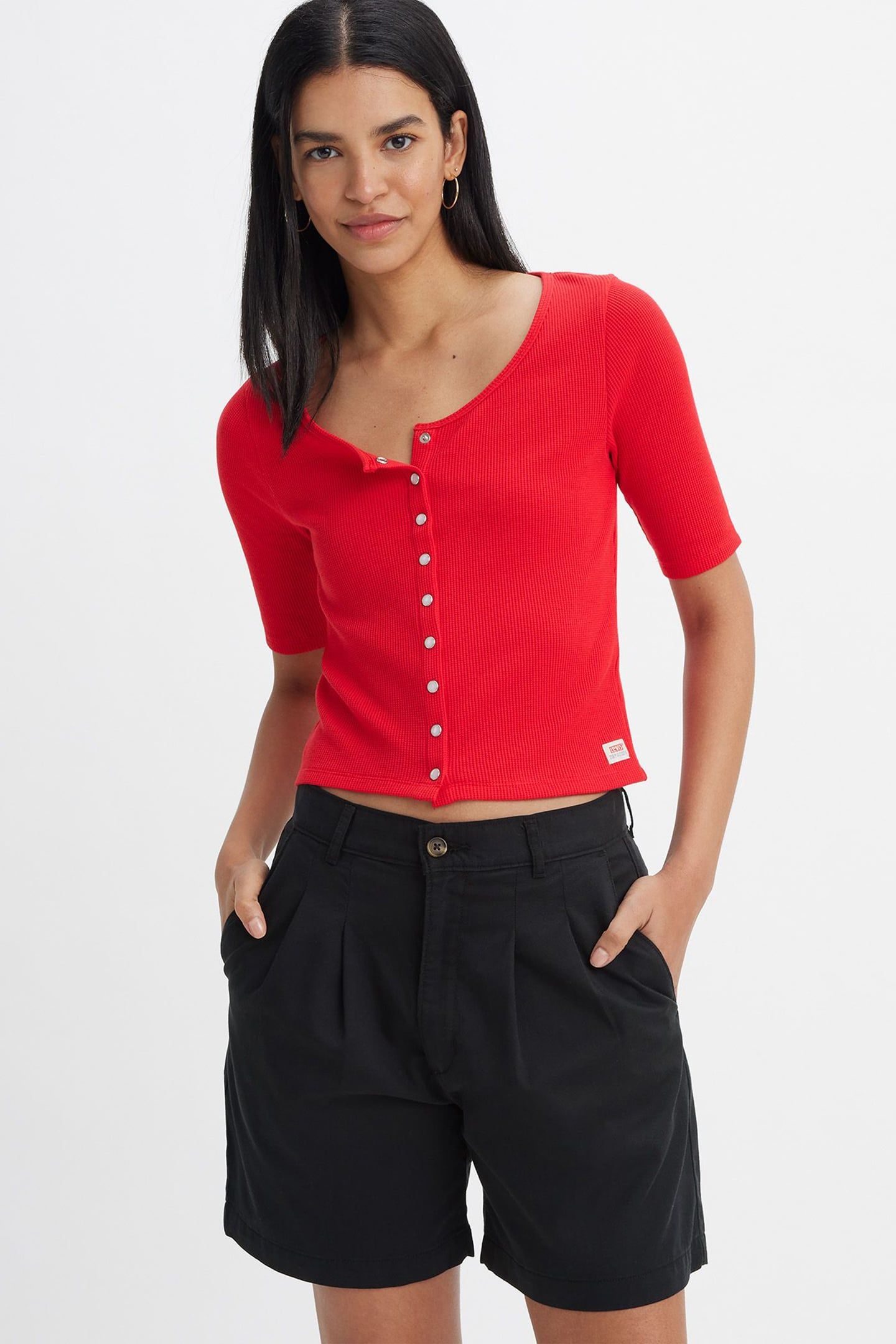 DRY GOODS WAFFLE BUTTON-UP TOP 1