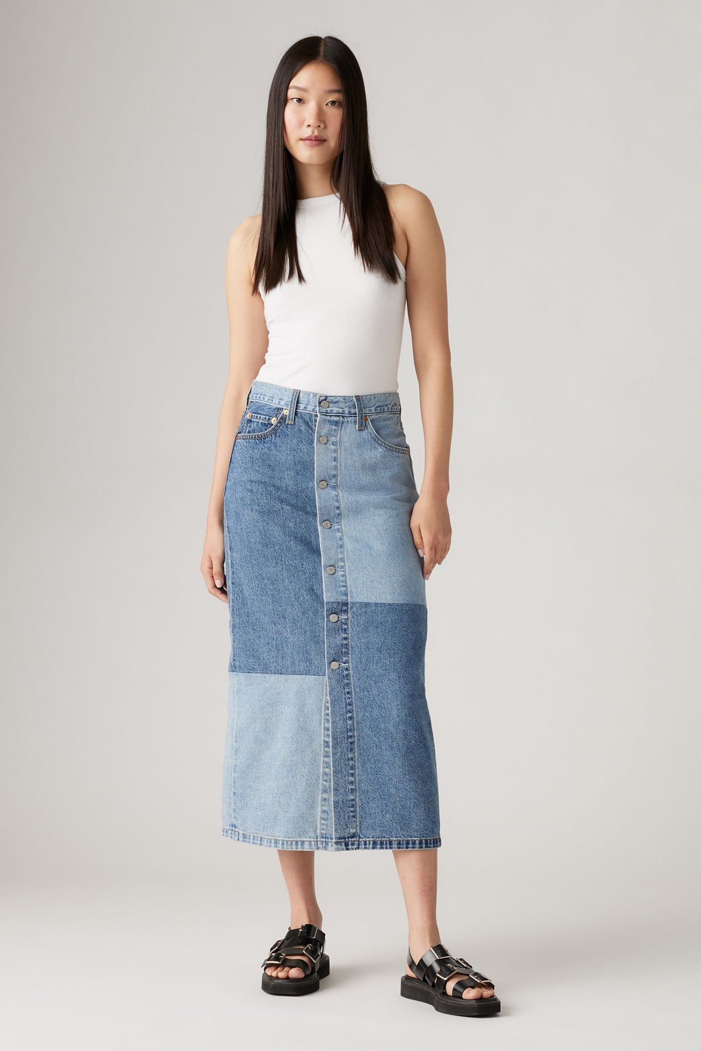 BUTTON MIDI SKIRT 2