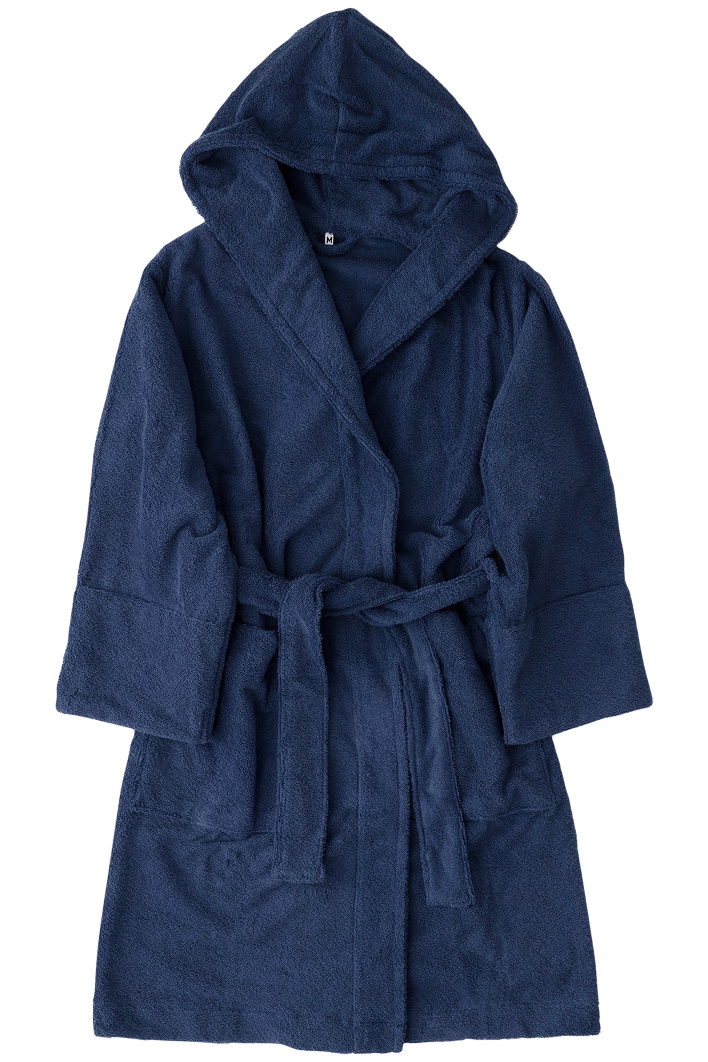 UNISEX HOODED BATHROBE NAVY 1