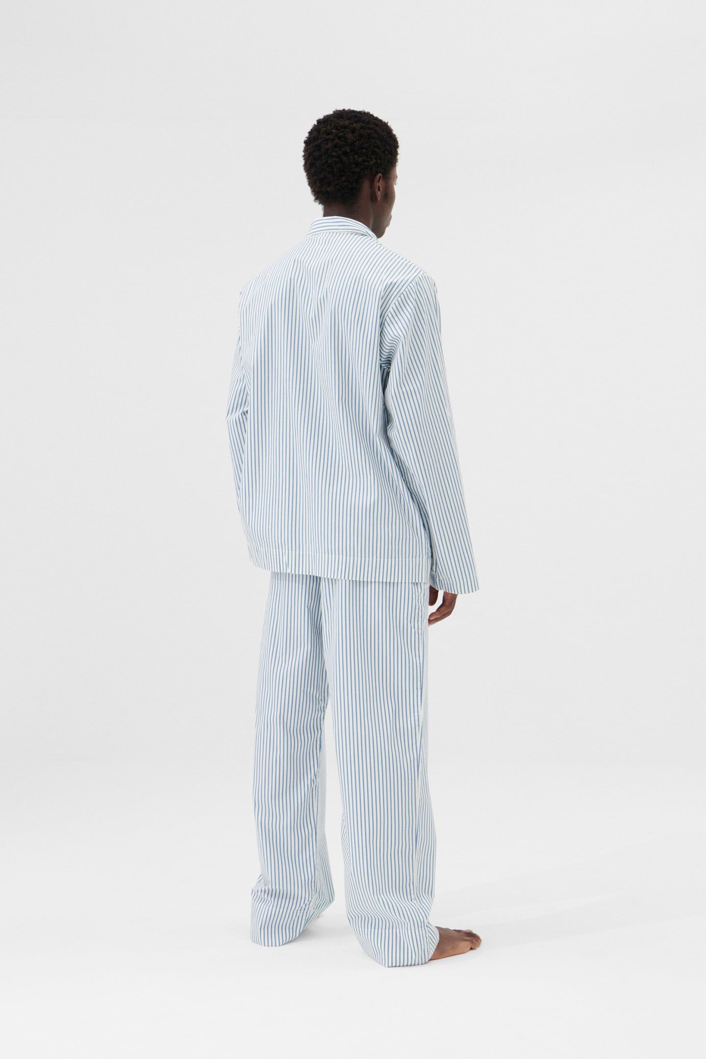 UNISEX POPLIN, PYJAMAS SHIRT PLACID BLUE STRIPES 2