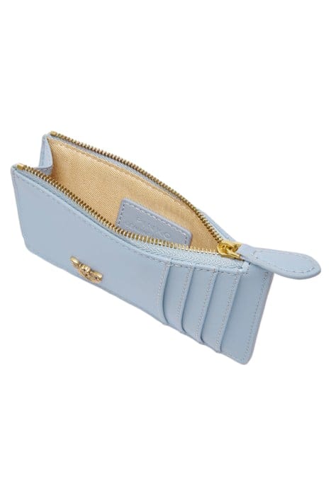 AIRONE CARDHOLDER SHEEP NAPPA LIGHT BLUE-ANTIQUE GOLD 3