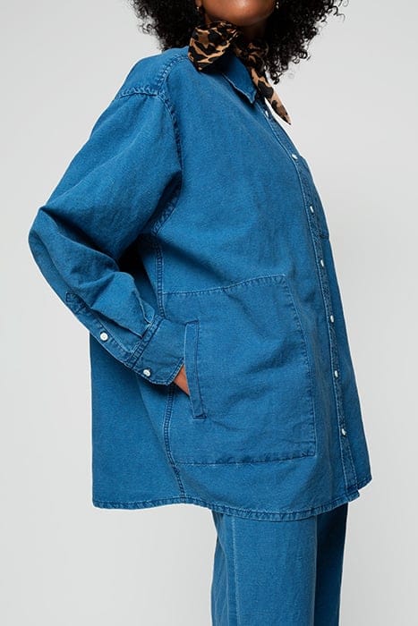 CLASSIC SHIRT WASHED LINNEN BLUE 5