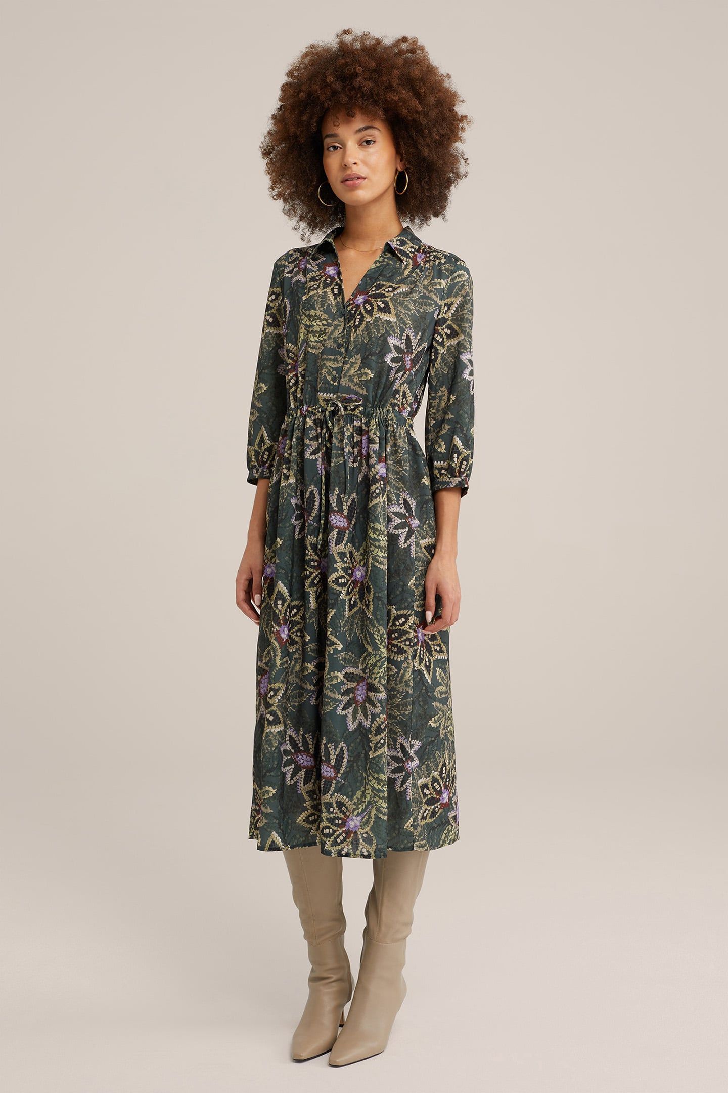 DRESS MID LENGTH DARK GREEN 1