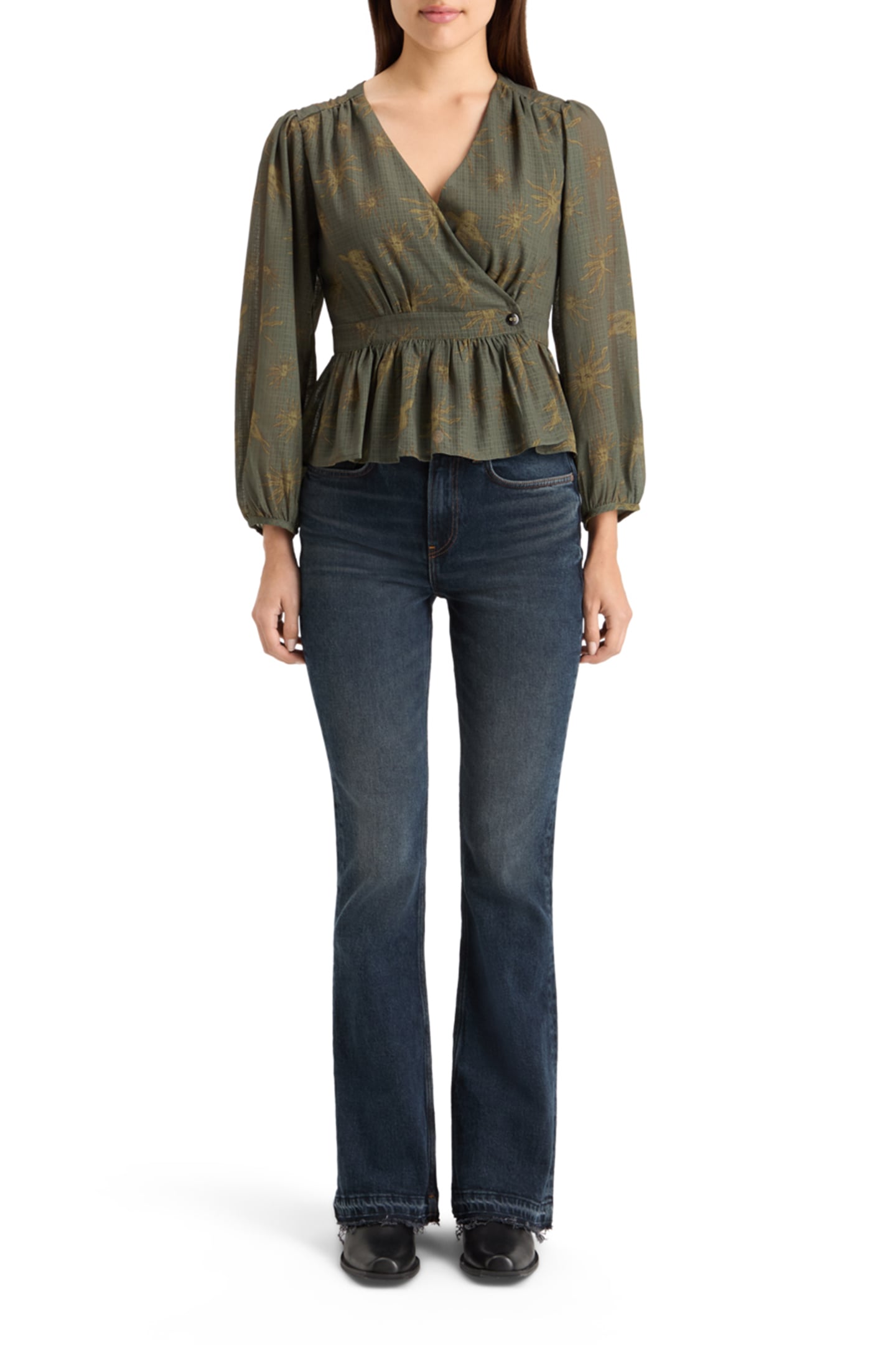 THE CHARM FLARED JEANS WITH EMBROIDERY DETAILS - ROAD TRIP R 6