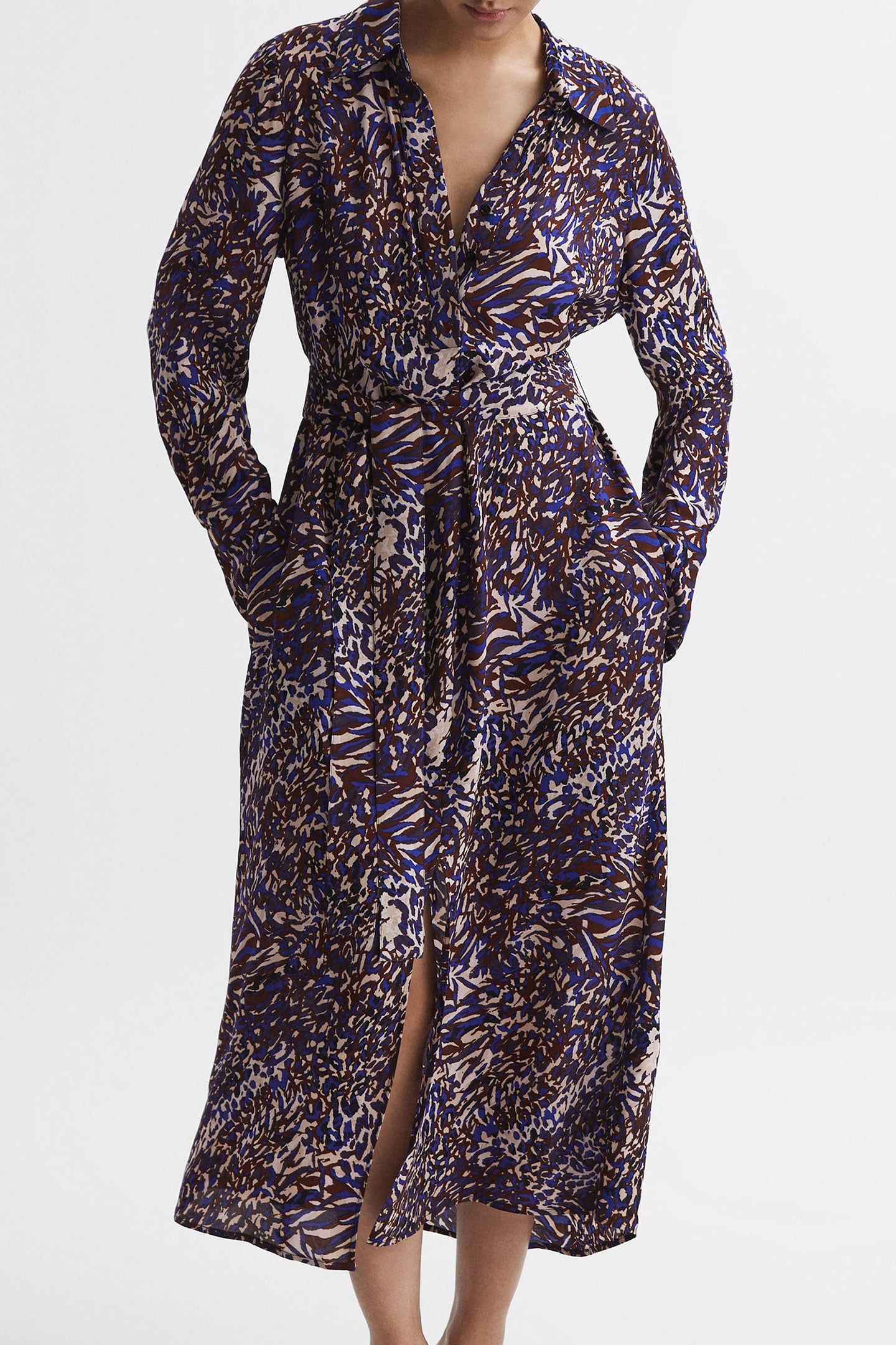 TABITHA ANIMAL PRINT MIDI SHIRT DRESS 1