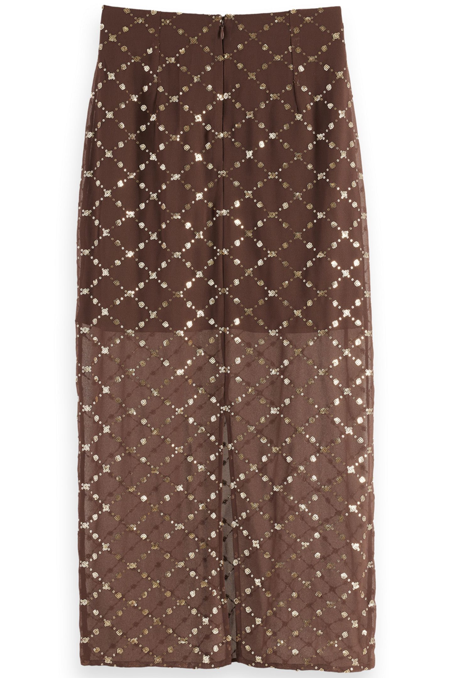 TUBE SKIRT WITH EMBELLISHMENTS COFFEE 2