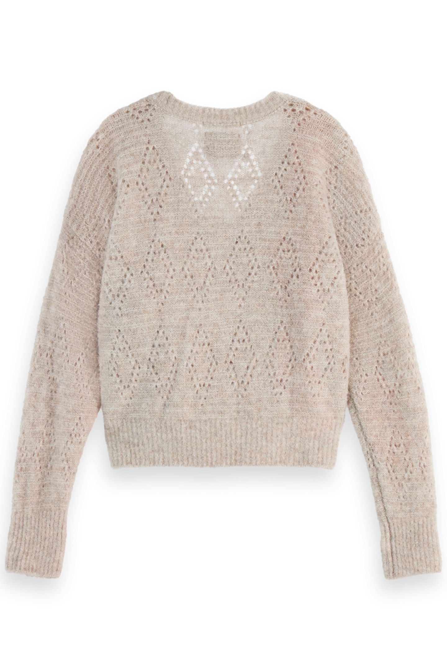 BOUCL V-NECK RELAXED PULLOVER OATMEAL MELANGE 2