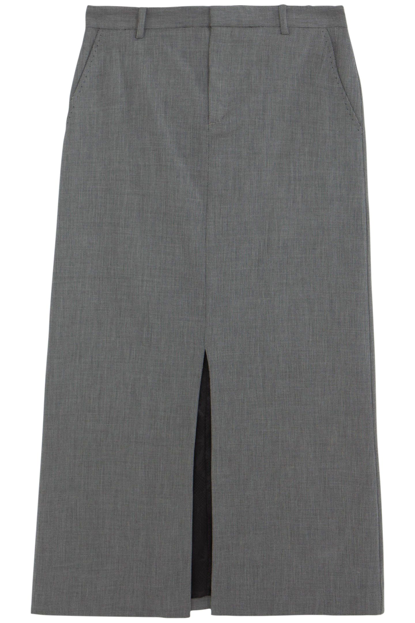 PURE EDITION – BLACK SEMI-PLAIN LONG SKIRT 4