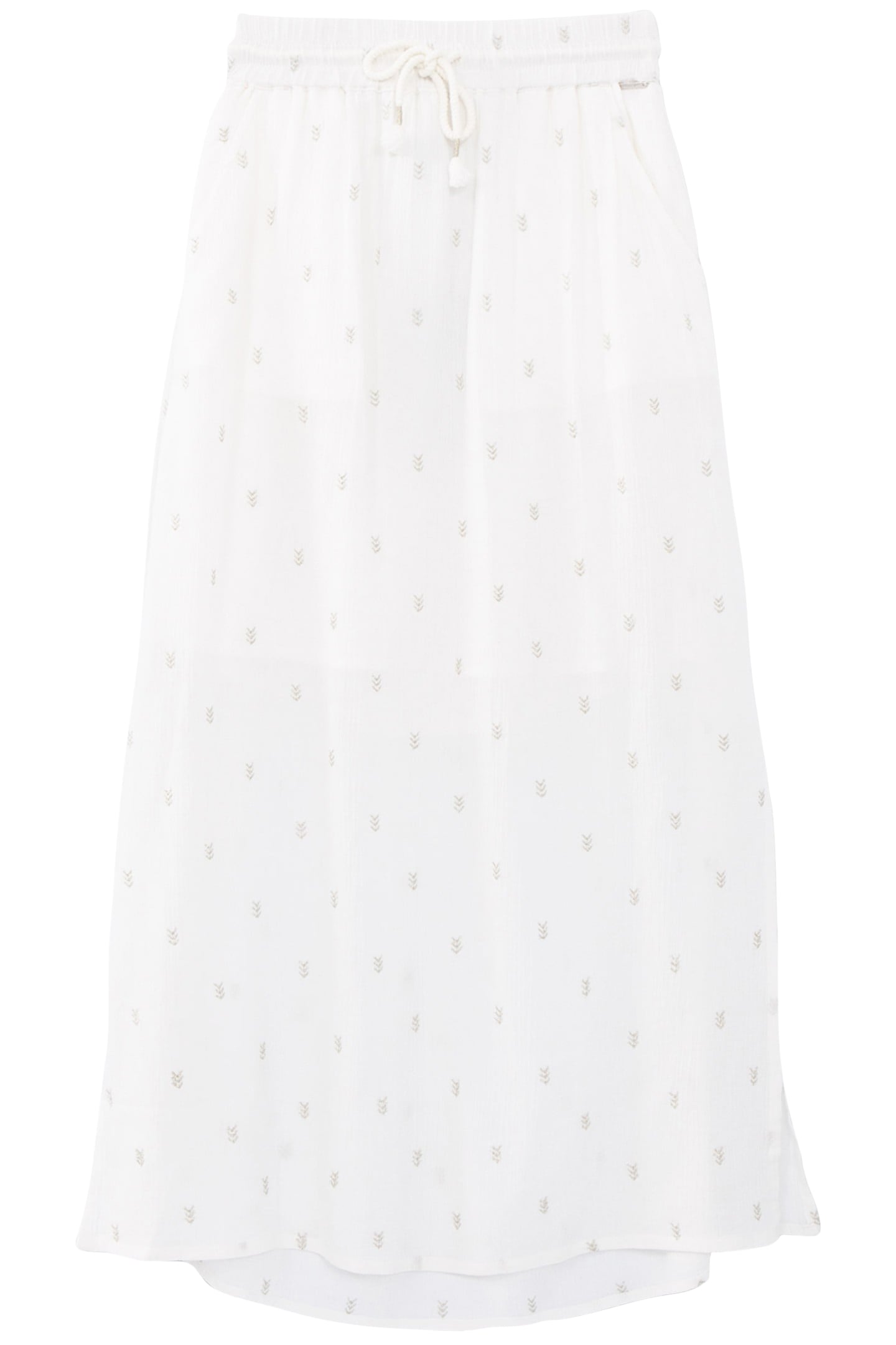 GIRLS’ OFF-WHITE LONG SKIRT WITH GOLD EMBROIDERY 1