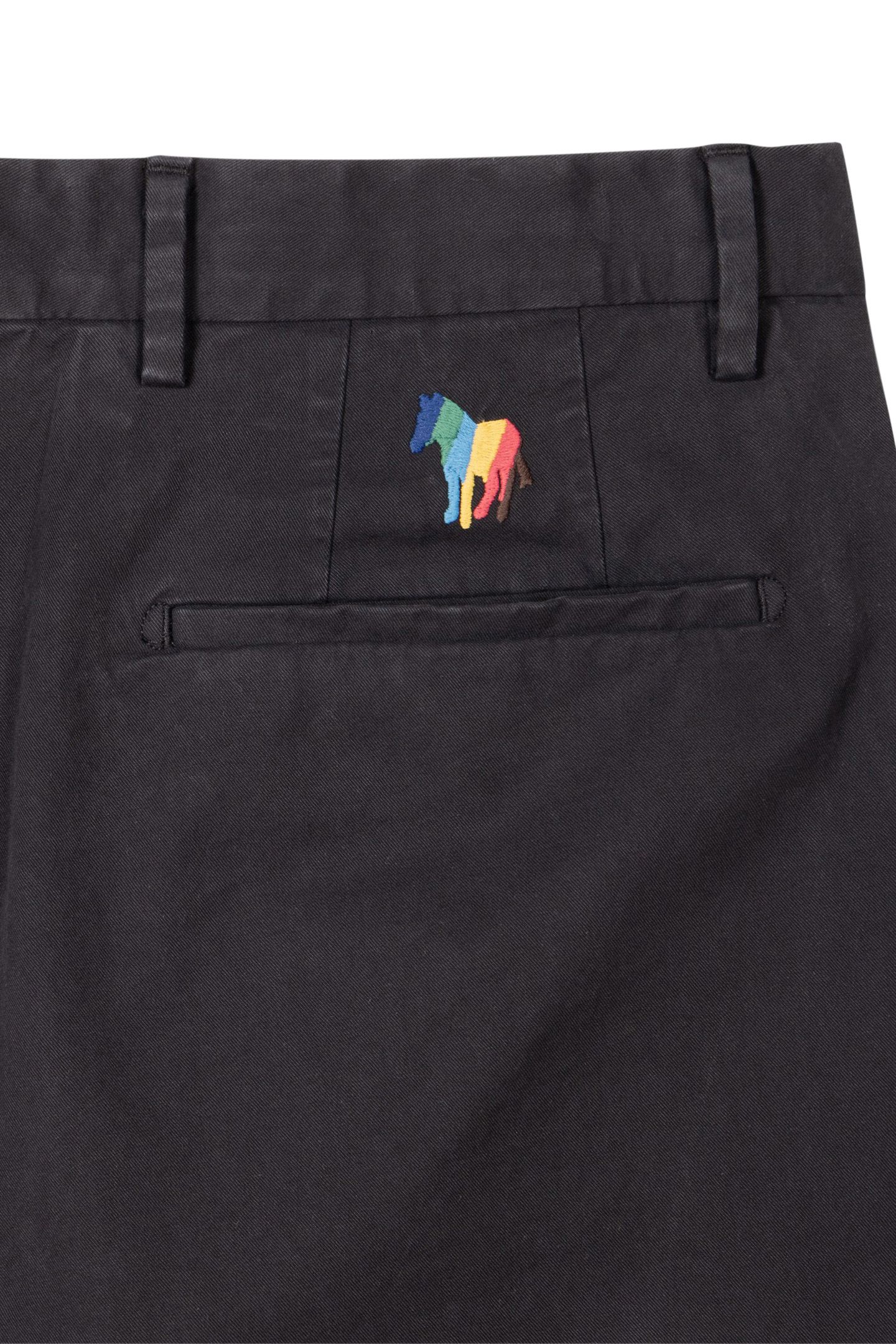 MENS MID FIT CLEAN CHINO ZEBRA EMB BLACK 6