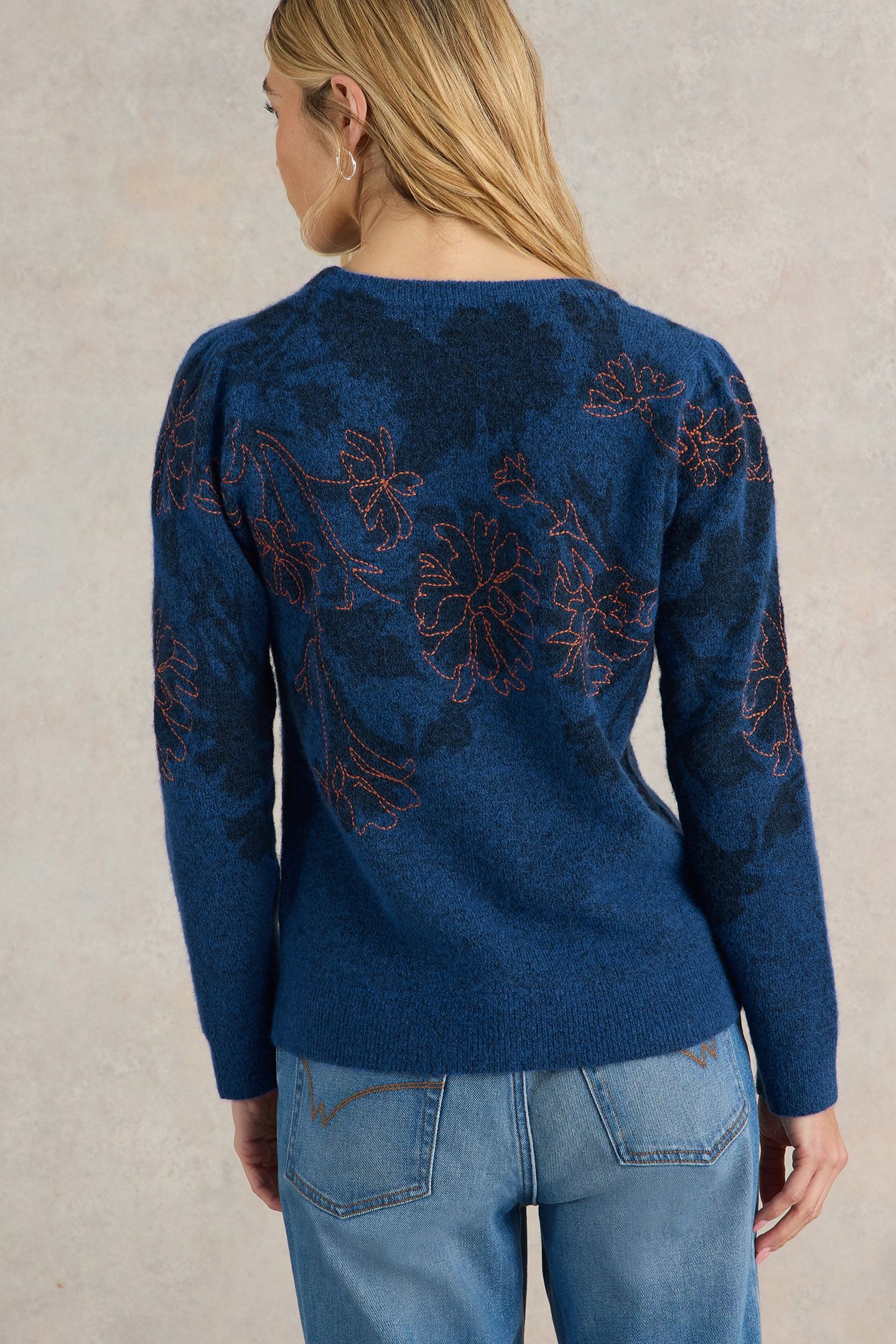 JULIE EMBORDIERED JUMPER MID BLUE 2