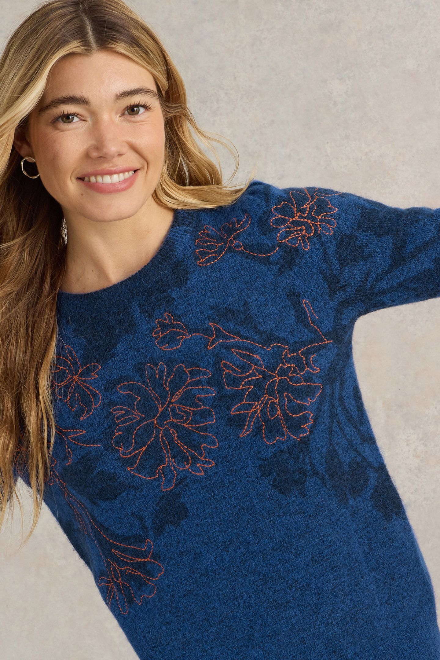 JULIE EMBORDIERED JUMPER MID BLUE 5