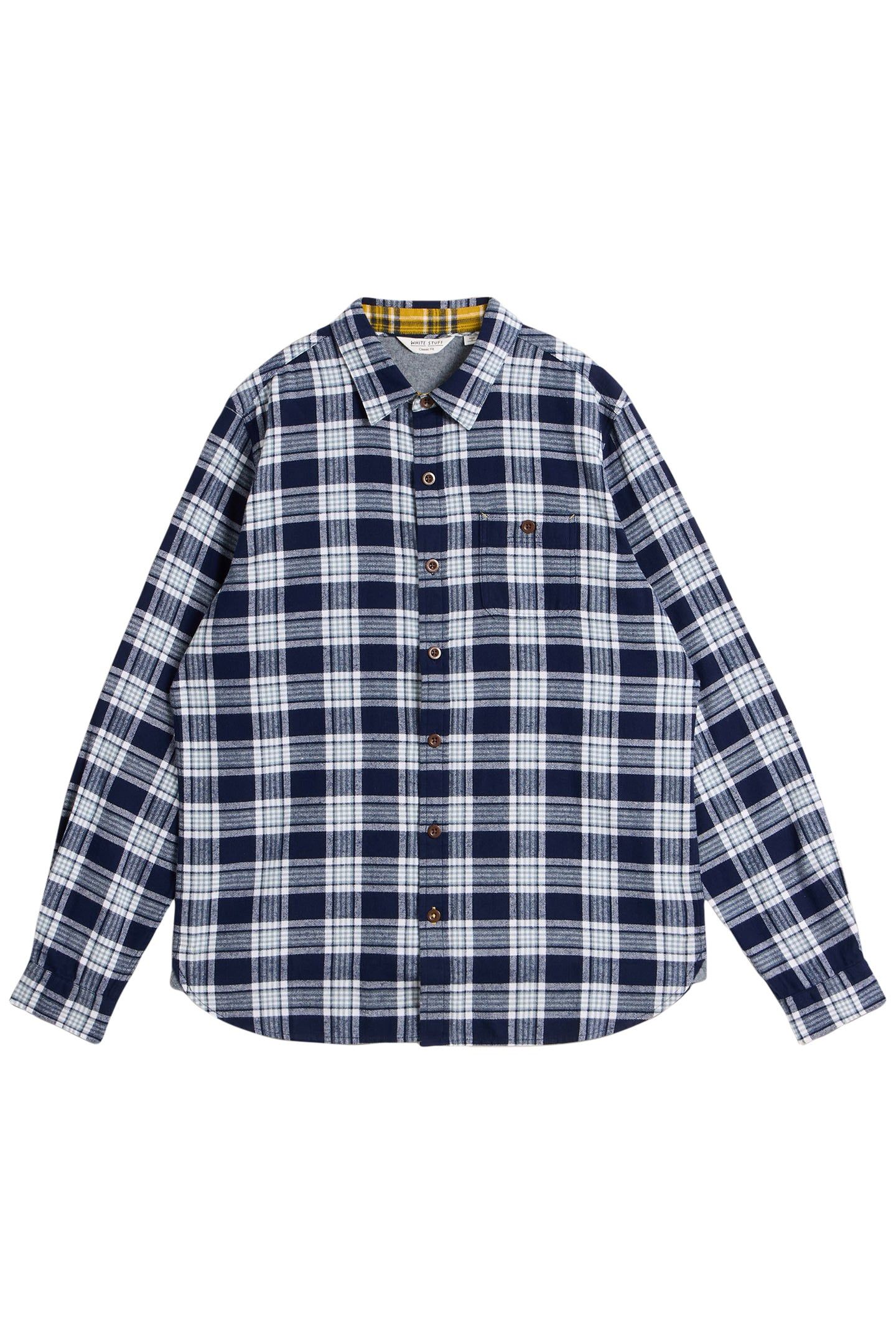 WALLACE BRUSHED CHECK SHIRT NAVY MULTI 1