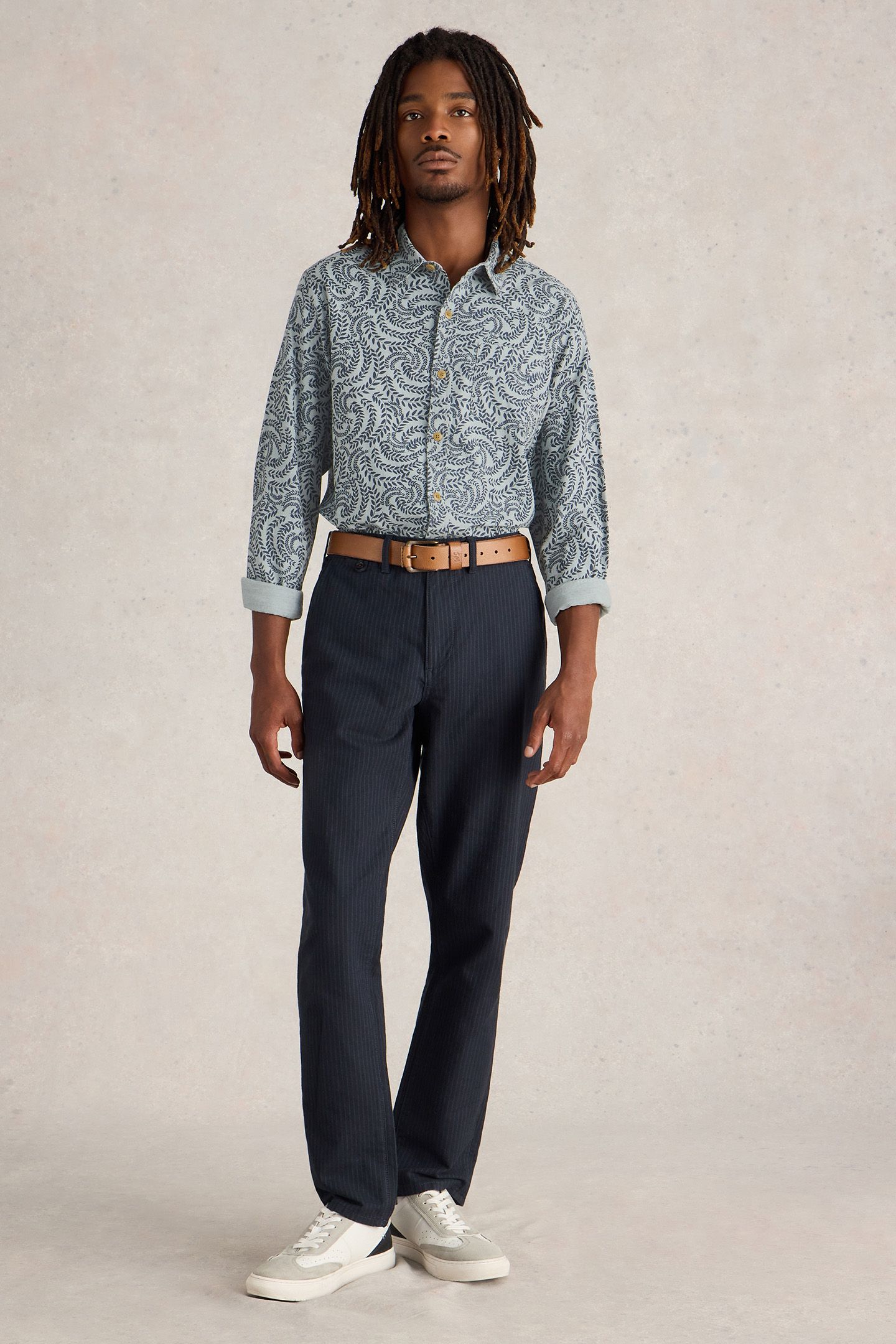 LEAF PRINTED SHIRT BLUE MULTI 1