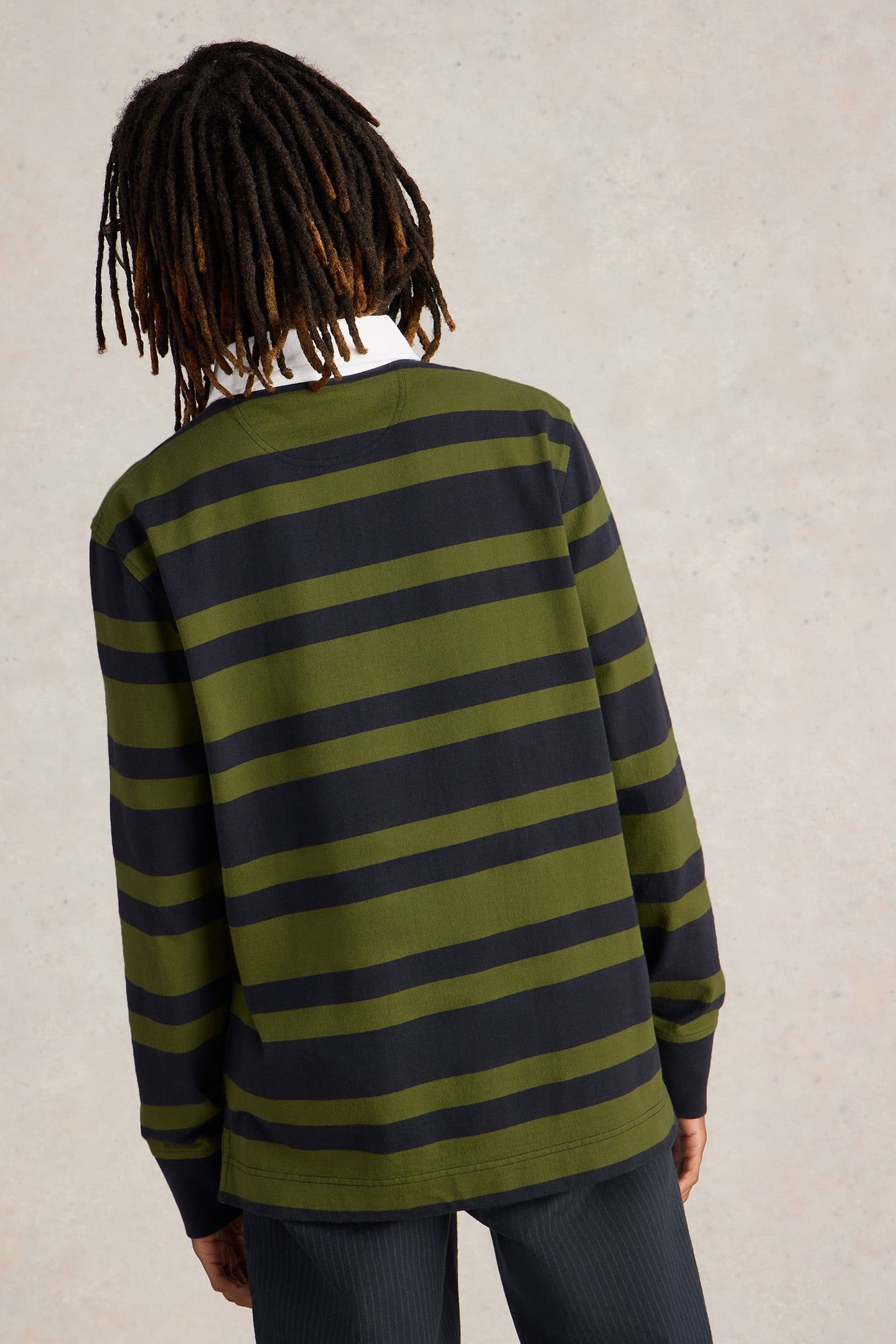 LS STRIPE RUGBY SHIRT GREEN MULTI 2
