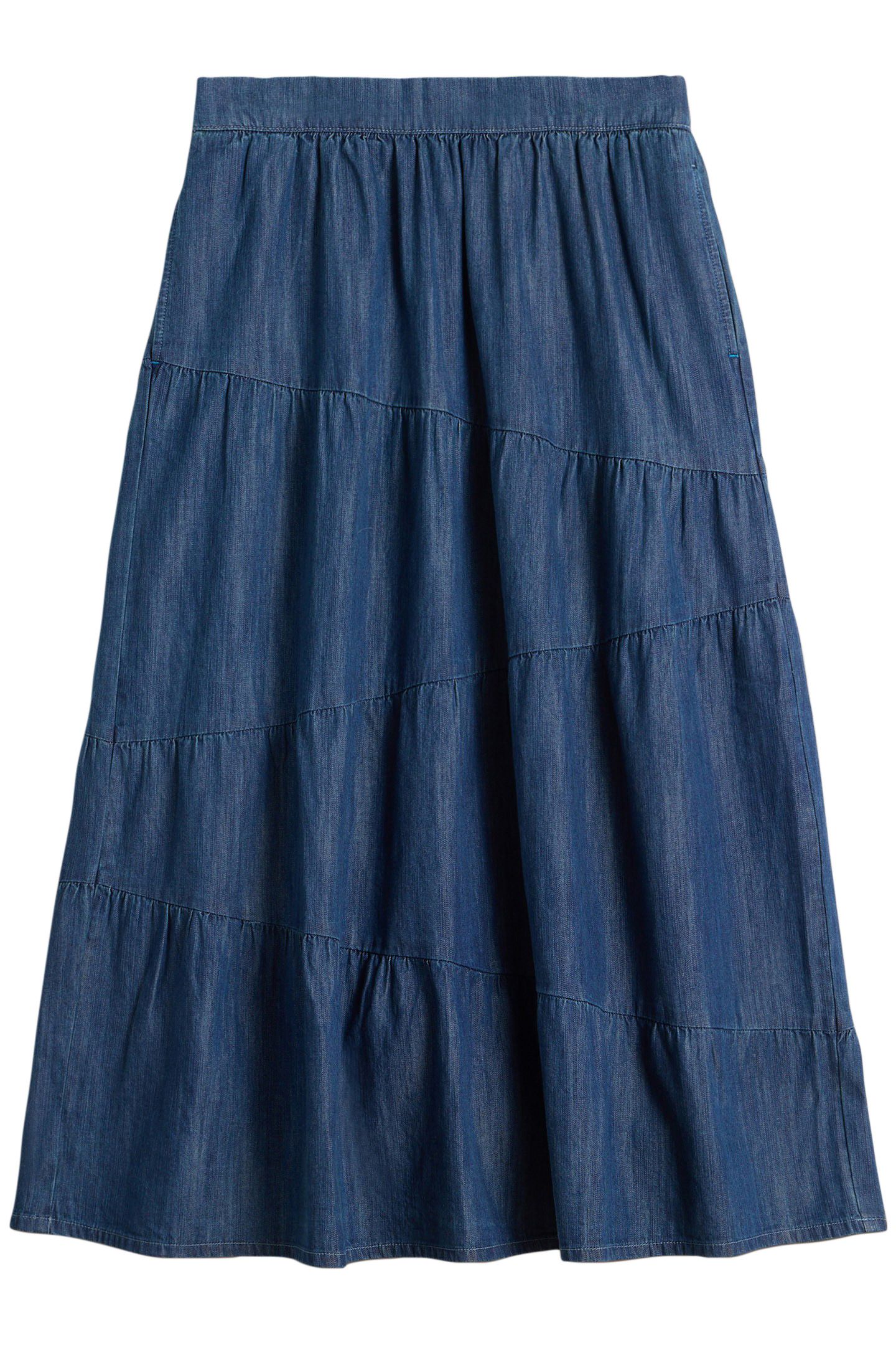 JENNA DENIM TIERED SKIRT DARK NAVY 3
