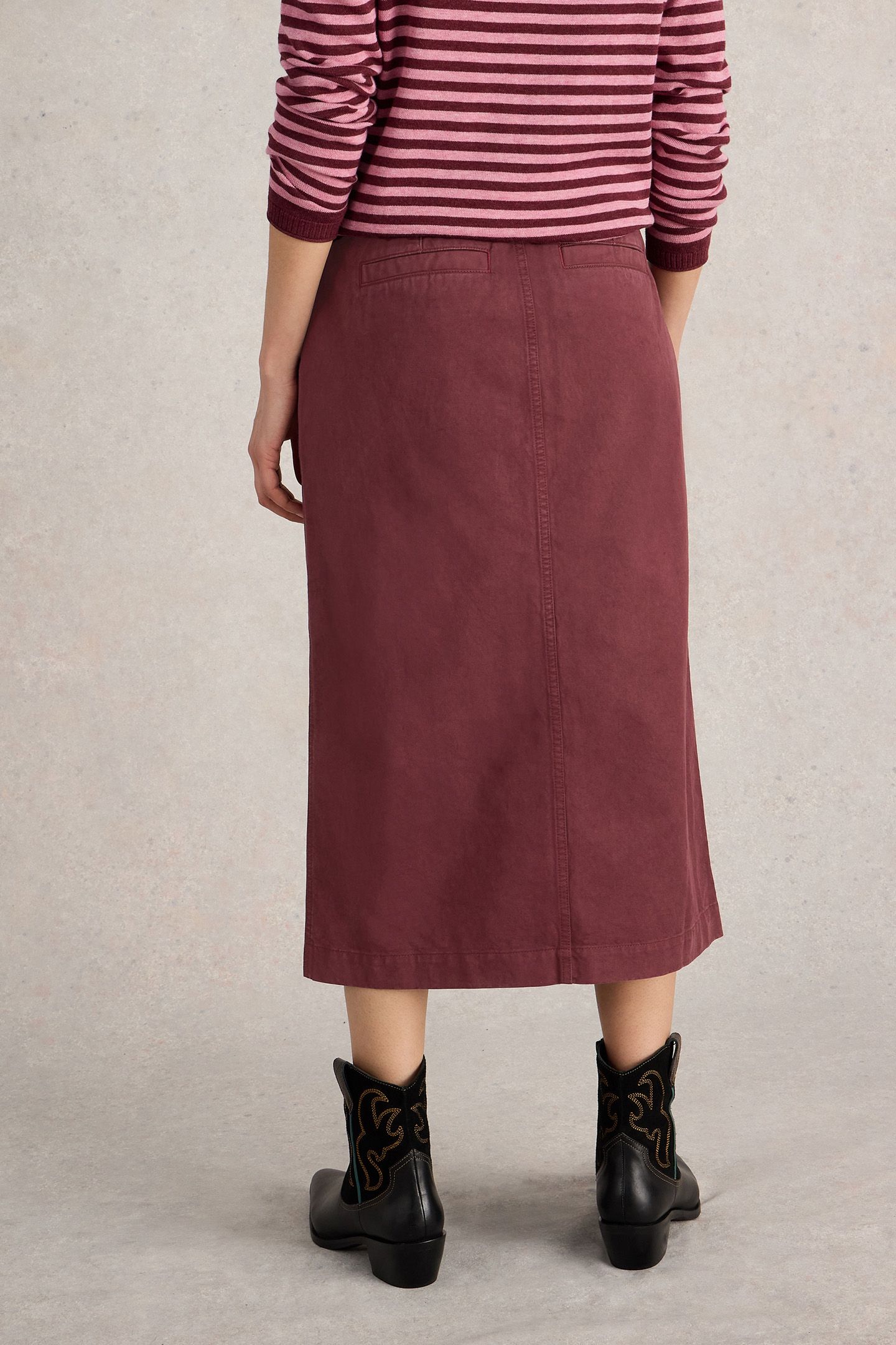 MAREN MIDI SKIRT DARK PLUM 2