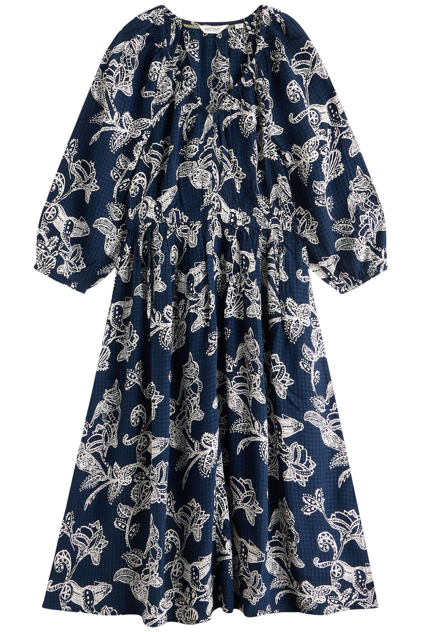 SKYLAR MIDI DRESS NAVY PRINT 3