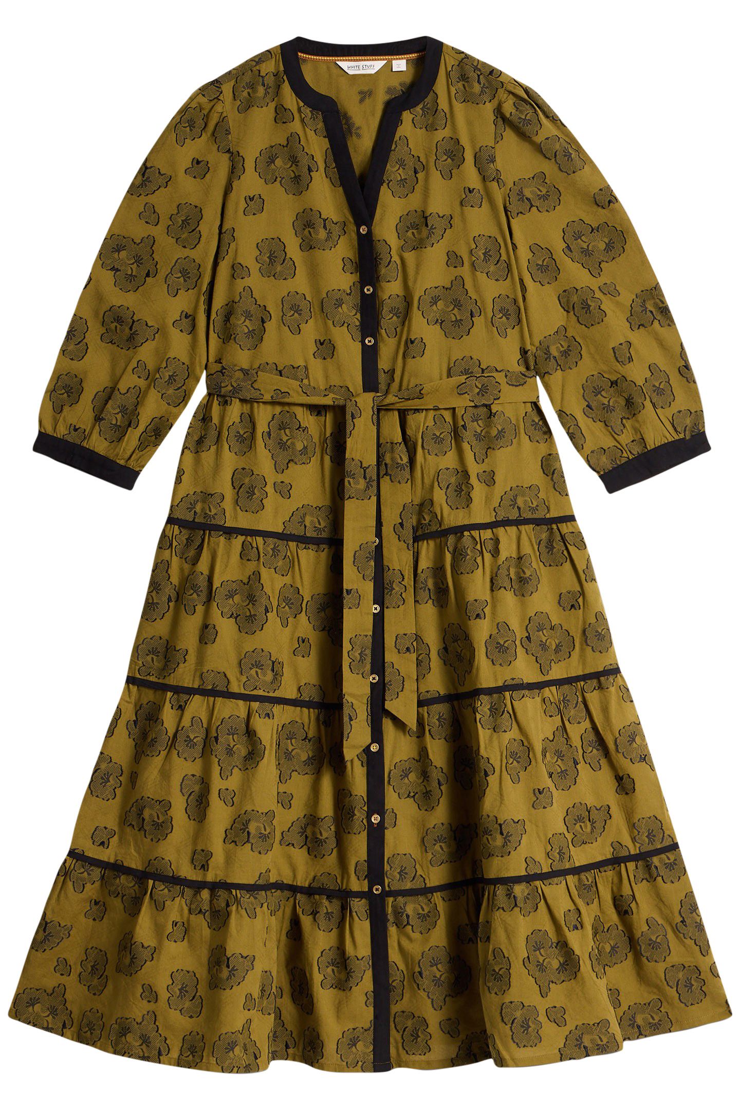FAWN JACQUARD MIDI DRESS GREEN MULTI 3