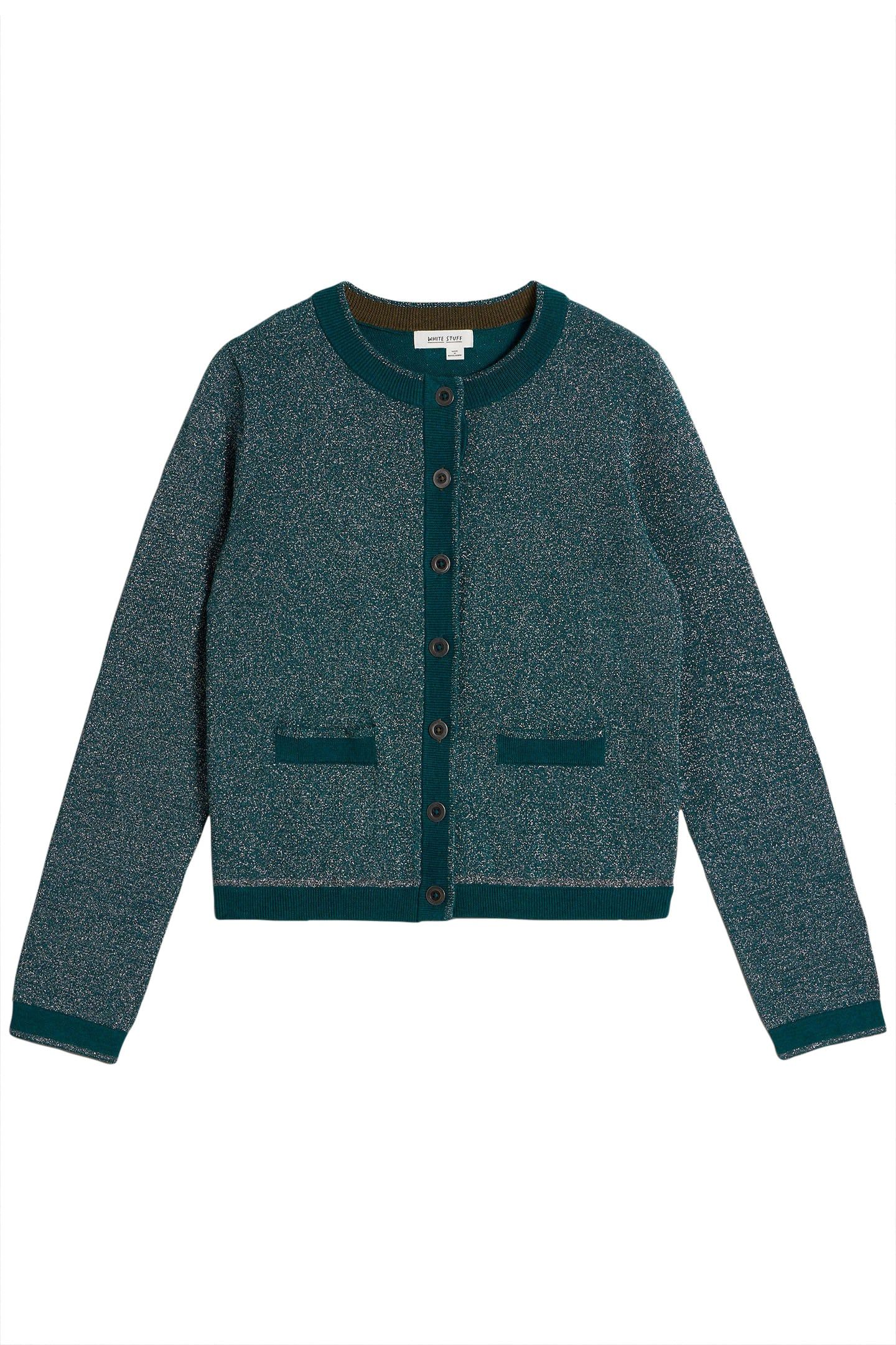 CHARLOTTE SPARKLE CARDI MID TEAL 2