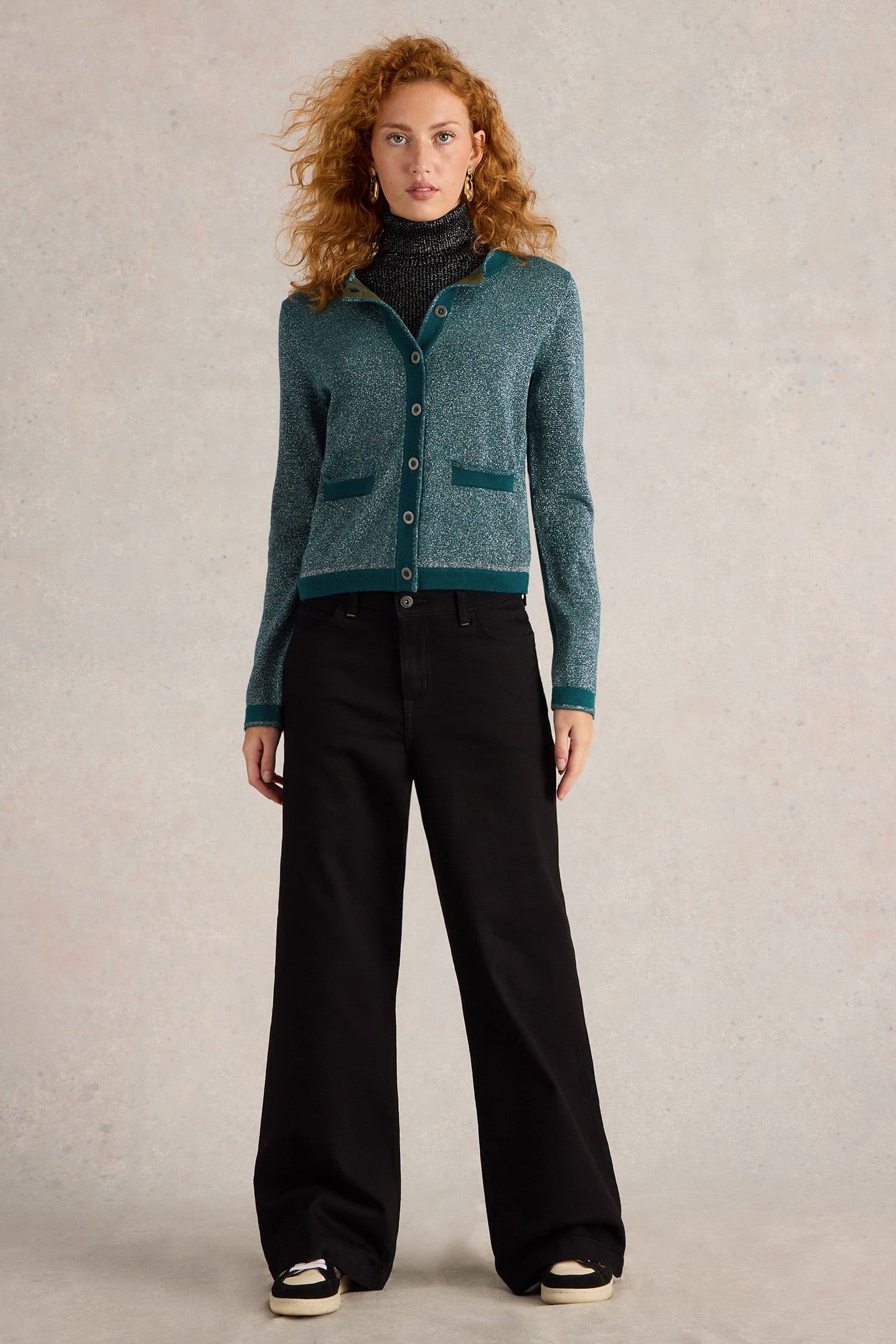 CHARLOTTE SPARKLE CARDI MID TEAL 1