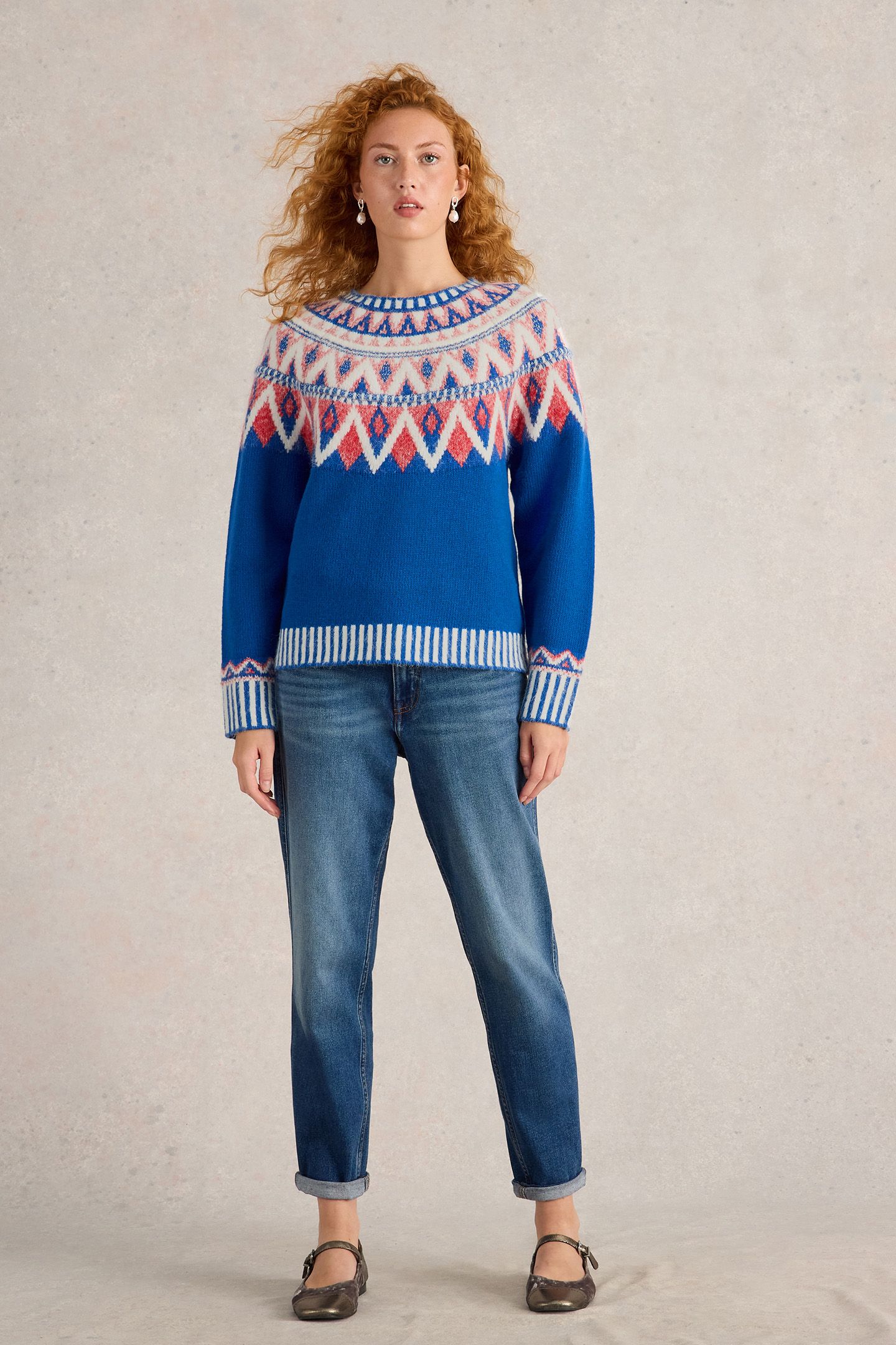 SAPPHIRE FAIRISLE JUMPER BLUE MULTI 1