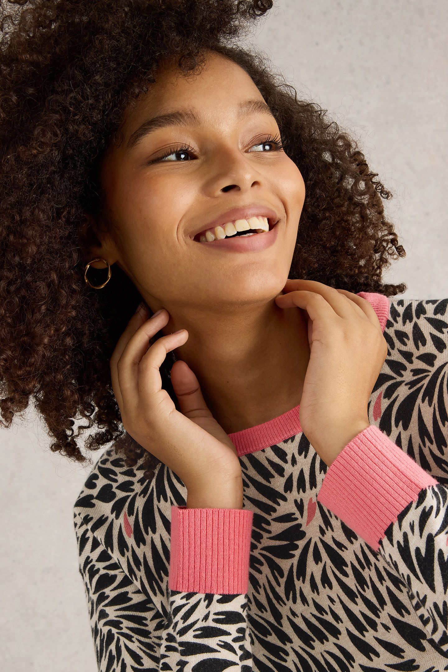 CITY LEO HEART JUMPER NATURAL MULTI 5