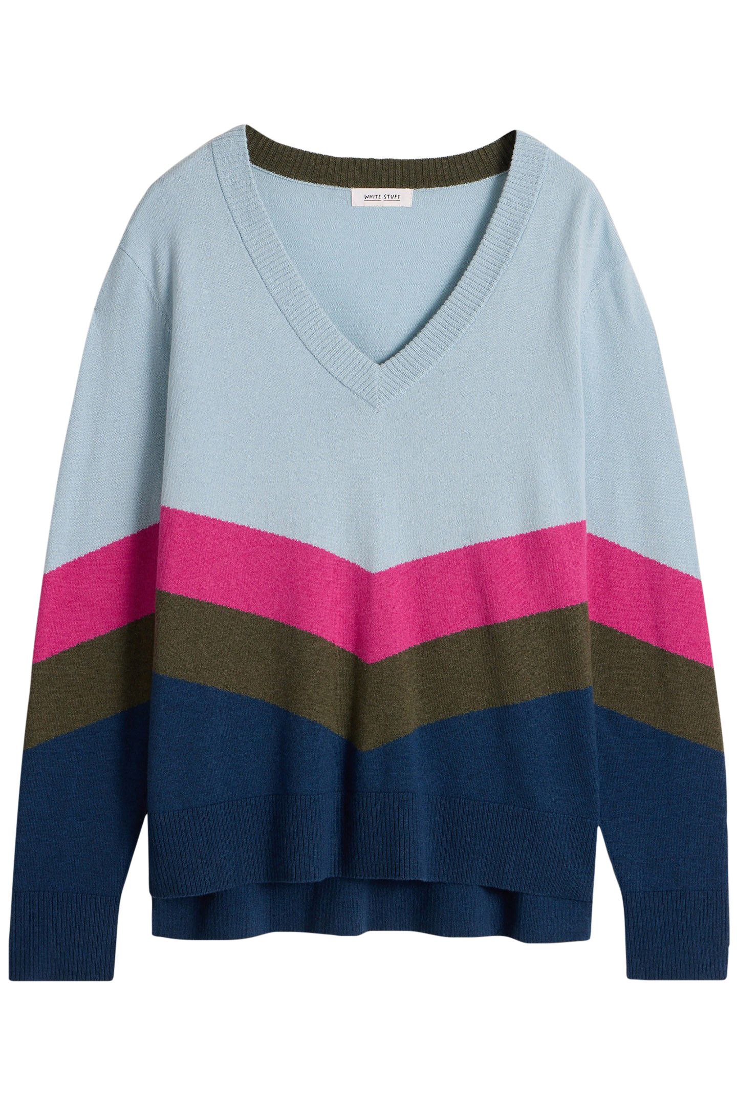 MAGGIE V NECK JUMPER BLUE MULTI 4