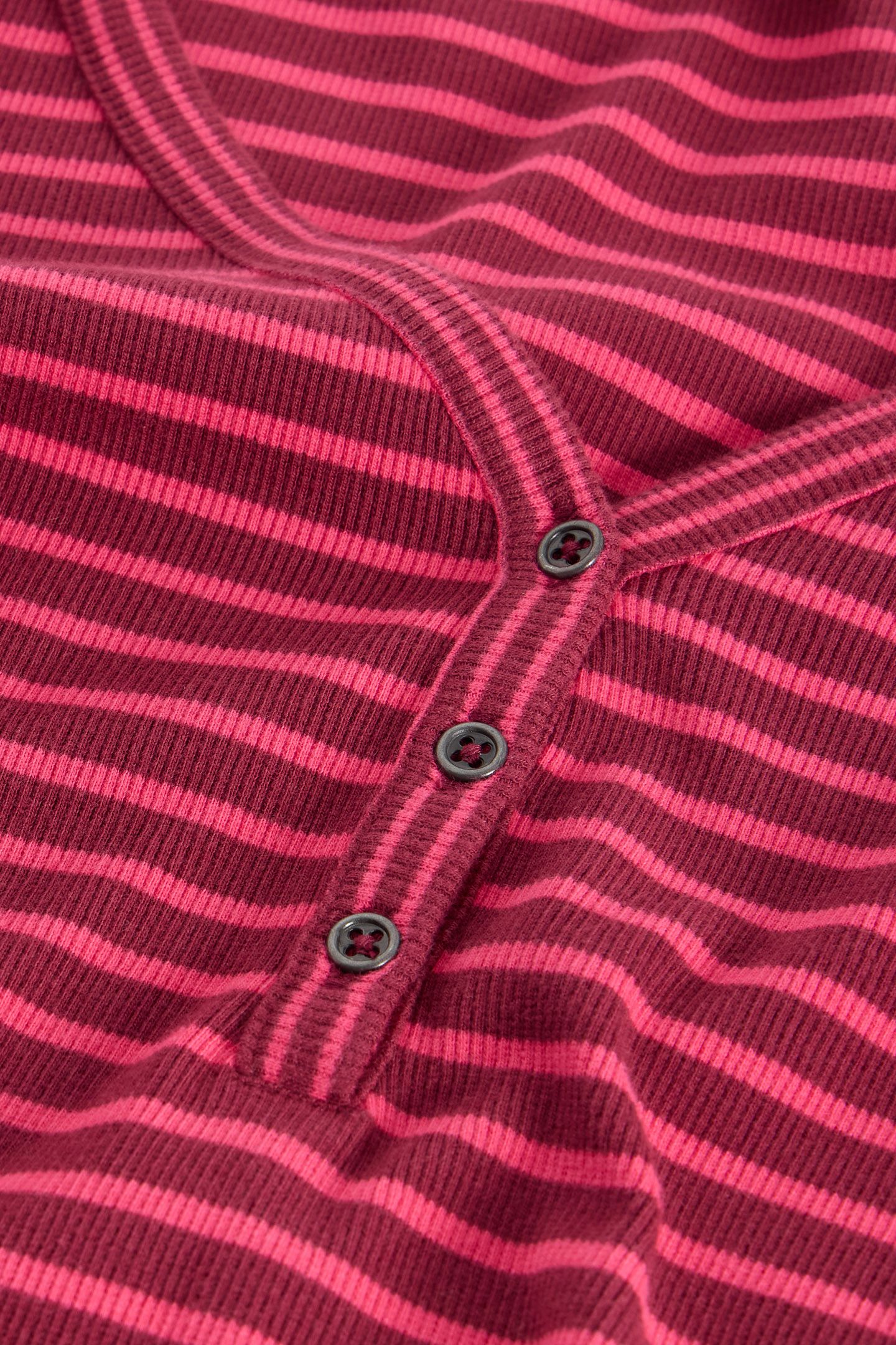 HALLEY RIB STRIPE HENLEY PINK MULTI 6