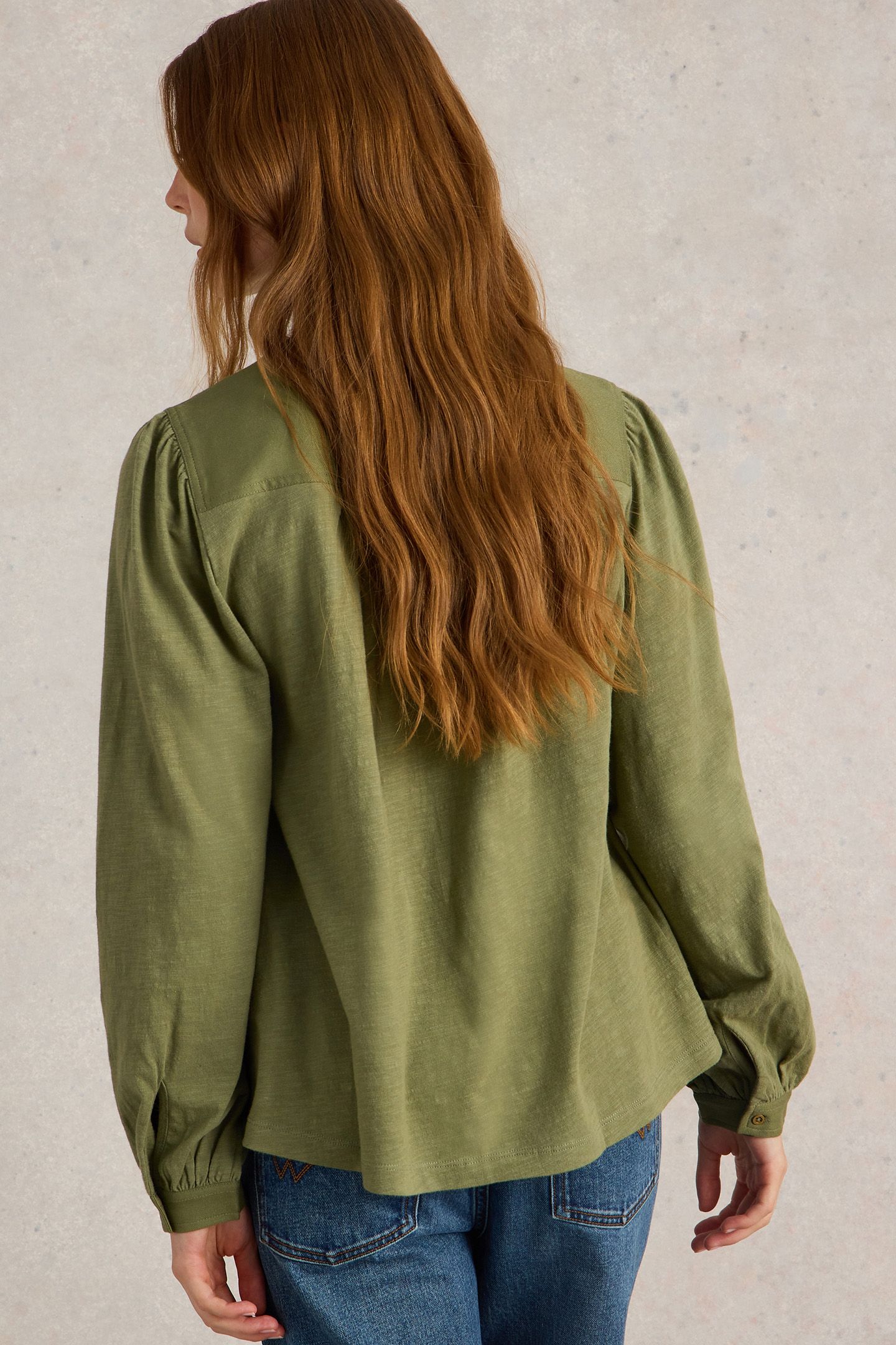 ELOISE MIX SHIRT KHAKI GREEN 2