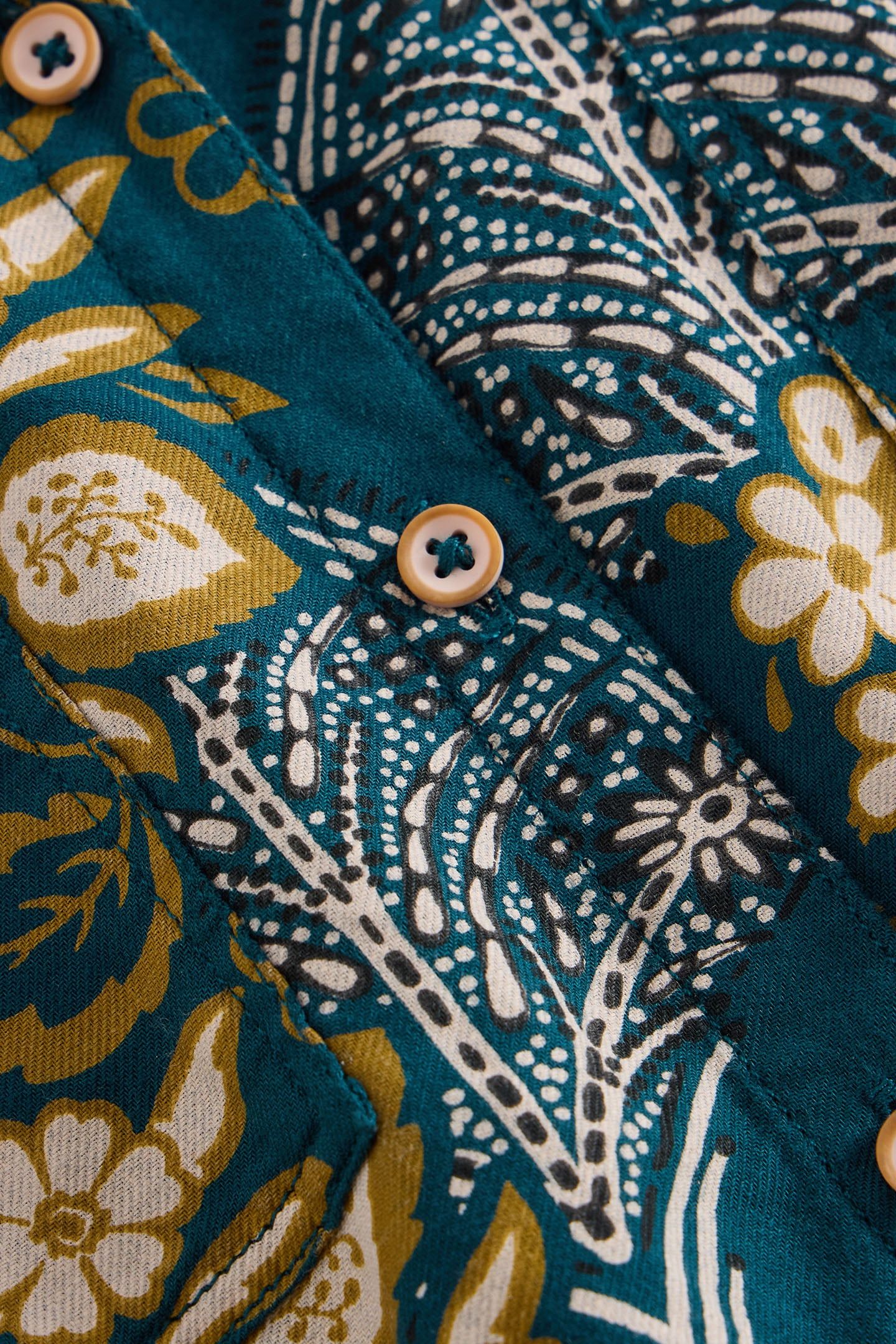 SOPHIE ORGANIC COTTON SHIRT TEAL PRINT 6