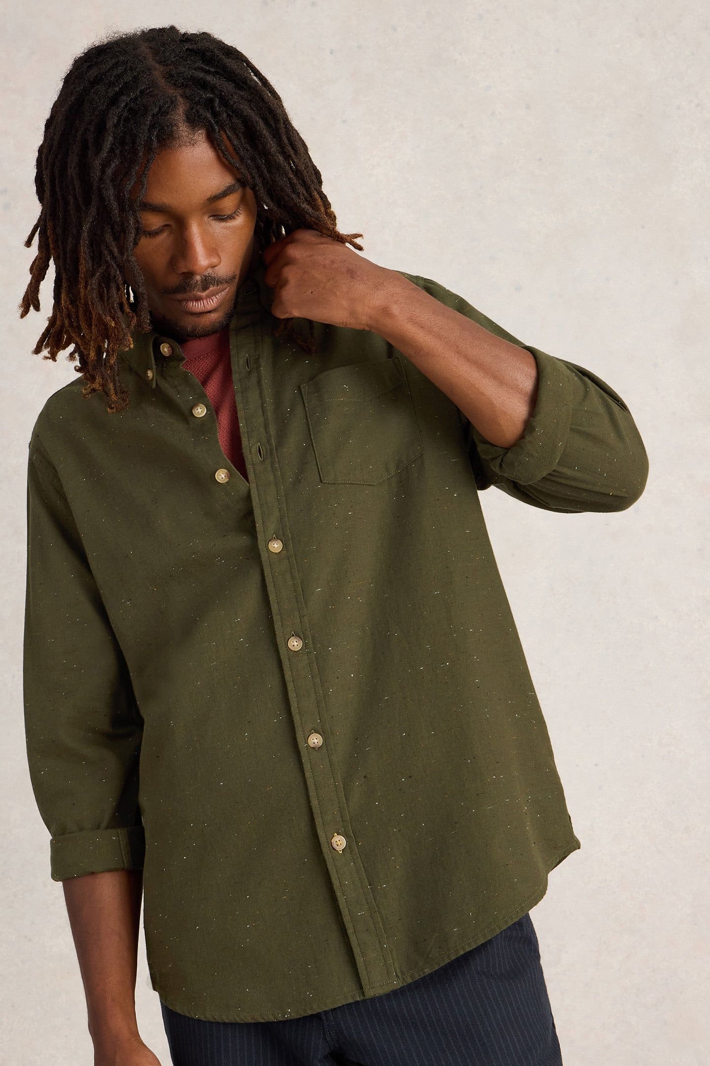 NEP OXFORD SHIRT KHAKI GREEN 1