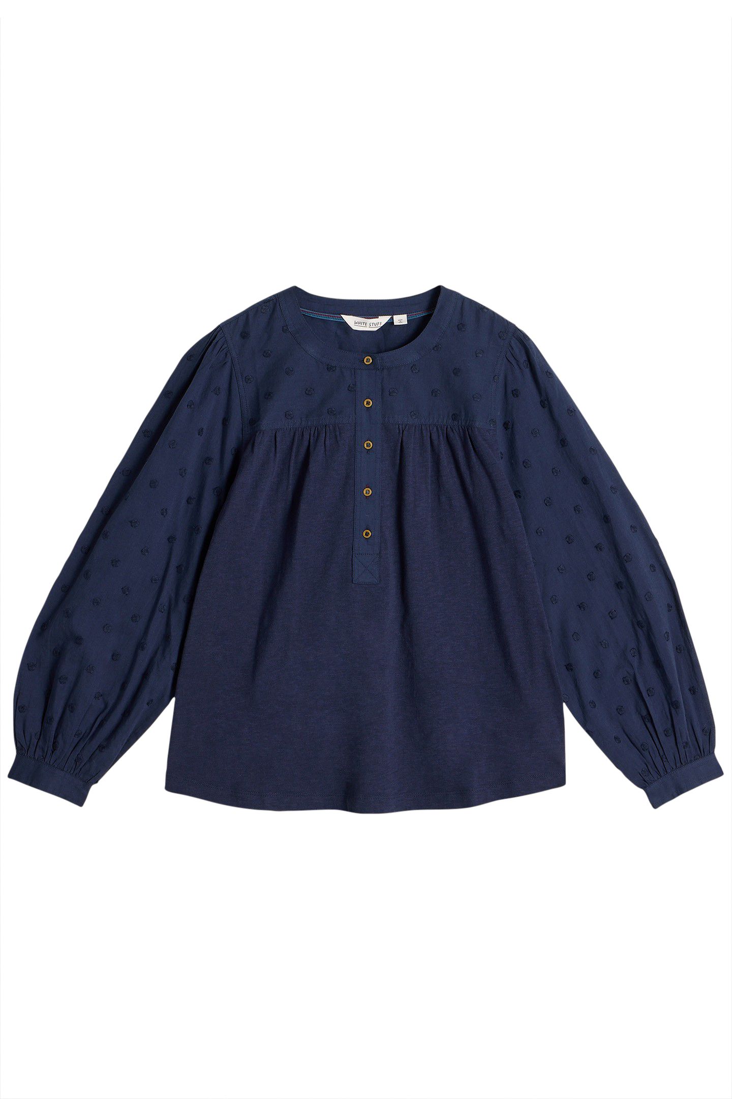 ELOISE DOBBY MIX SHIRT DARK NAVY 3