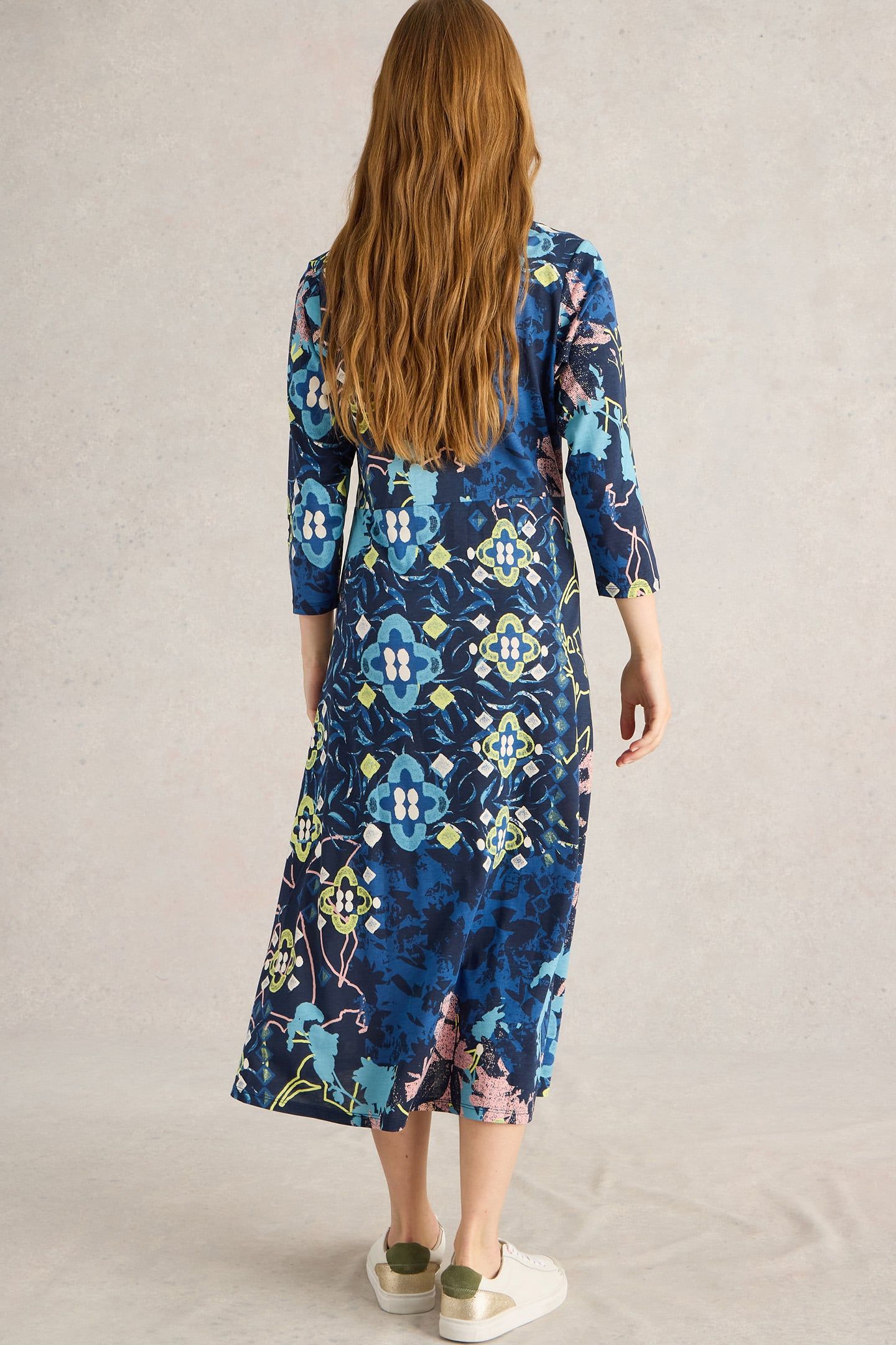 RUA JERSEY SHIRT DRESS BLUE PRINT 2