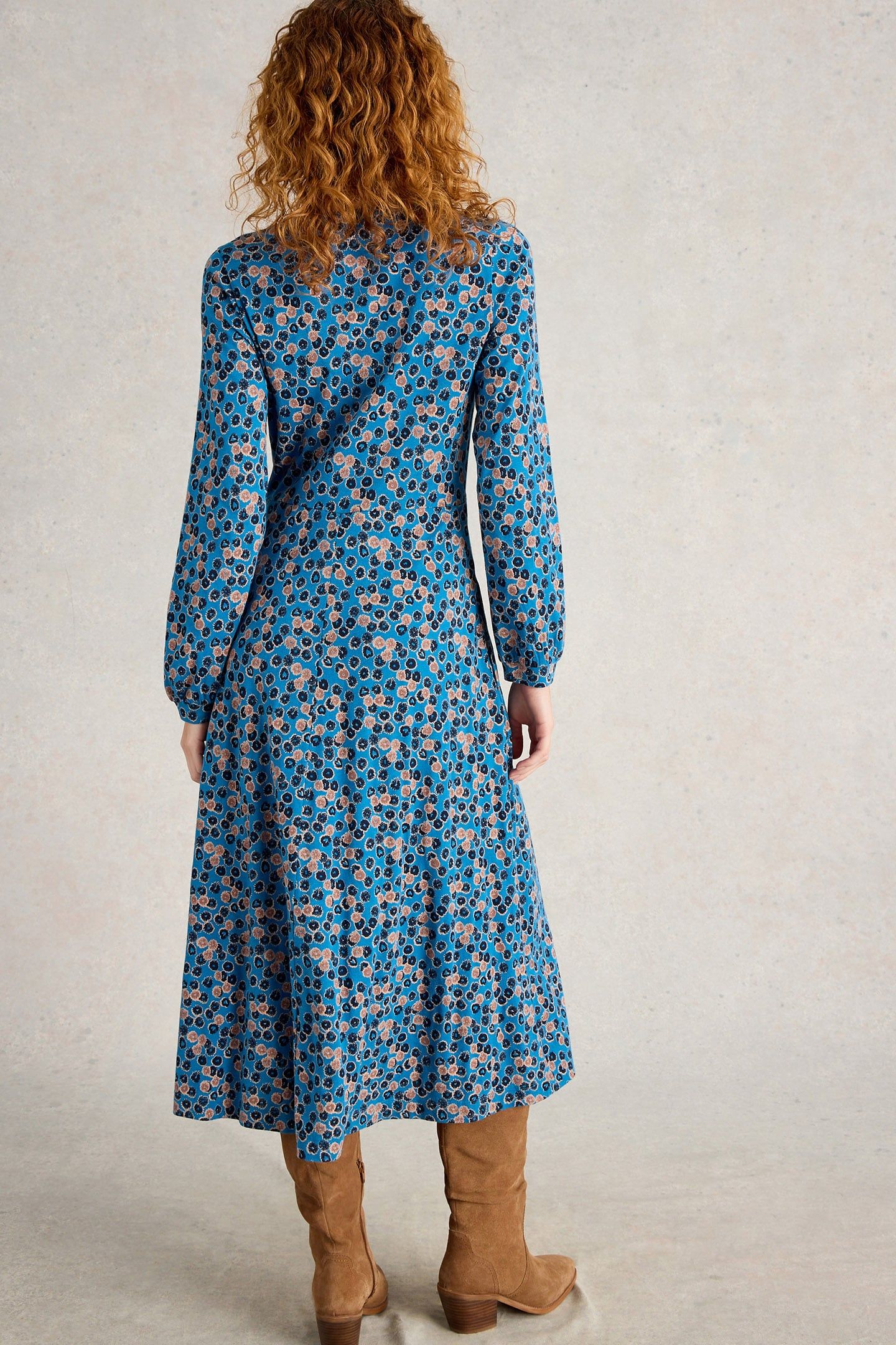 MEGAN JERSEY DRESS BLUE MULTI 2