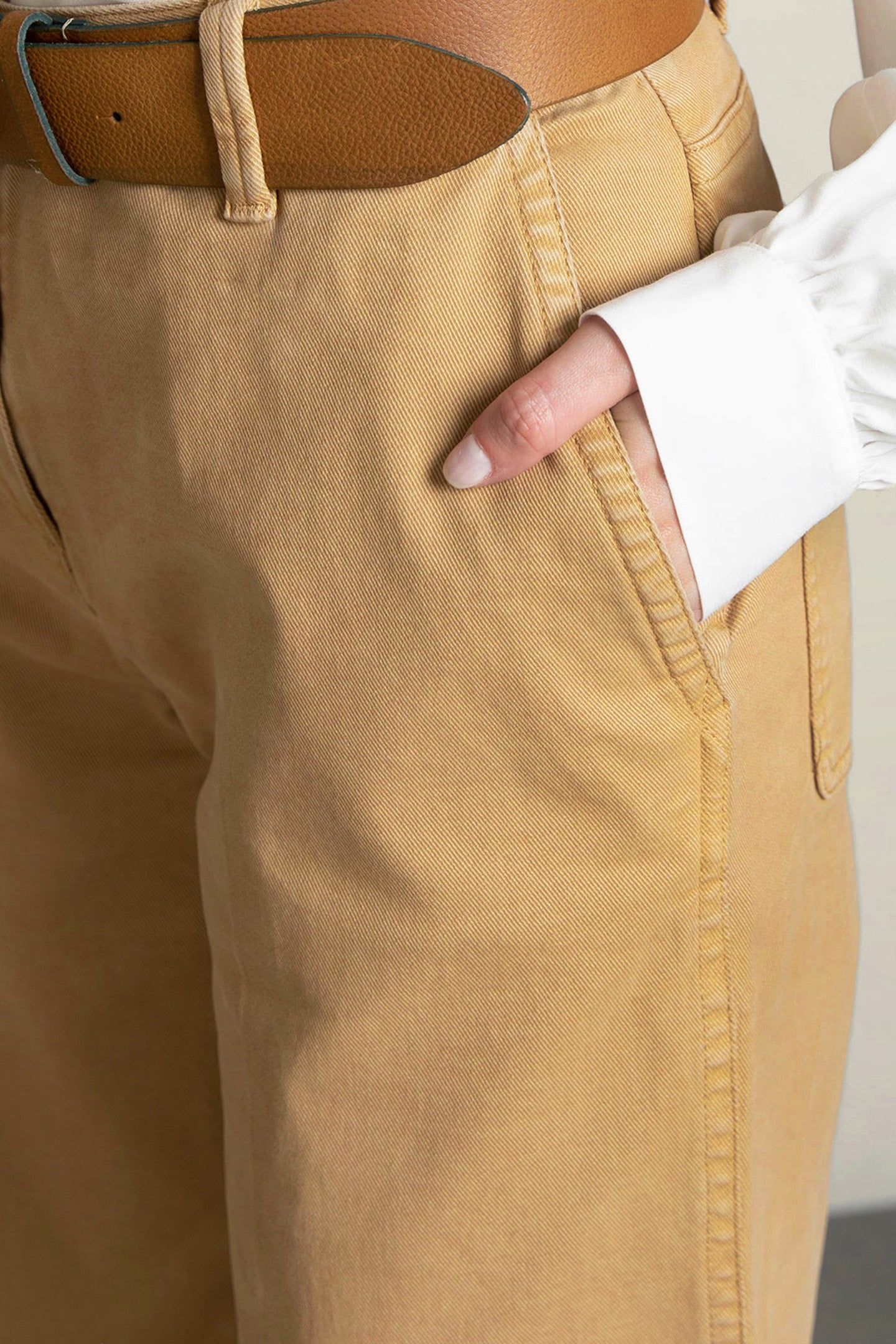 BEIGE WIDE COTTON PANT 4