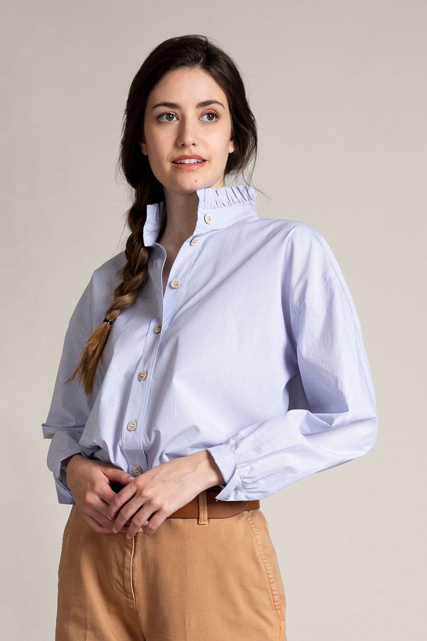BEIGE WIDE COTTON PANT 3