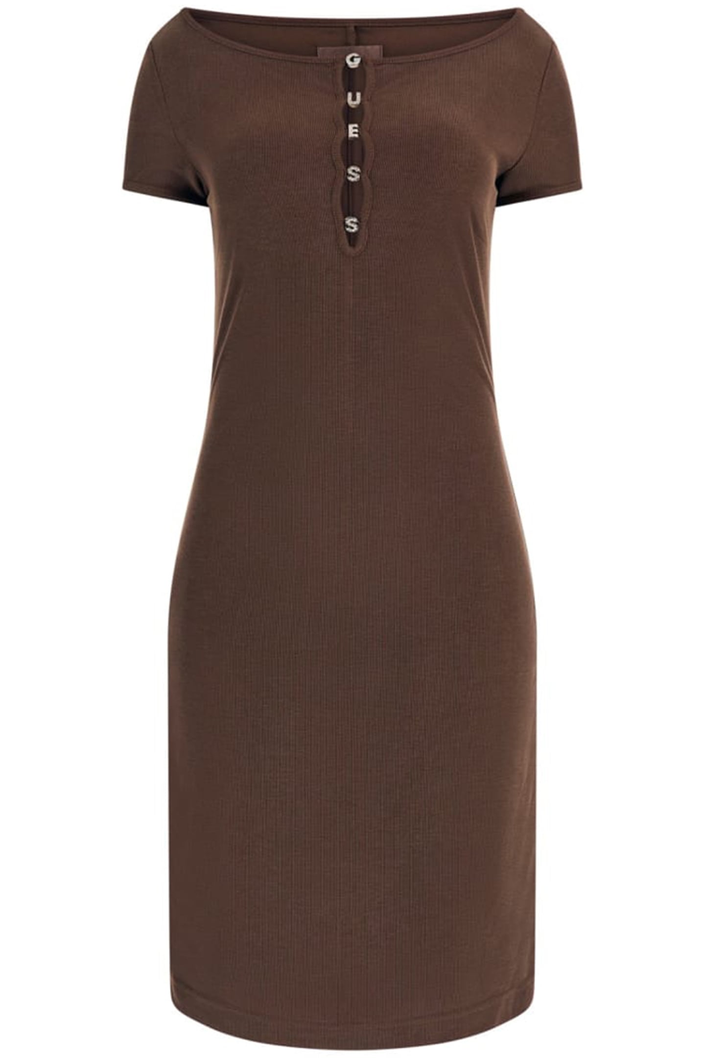 GUESS ECO SS ELIS LOGO LETTER DARK COFFEE 4