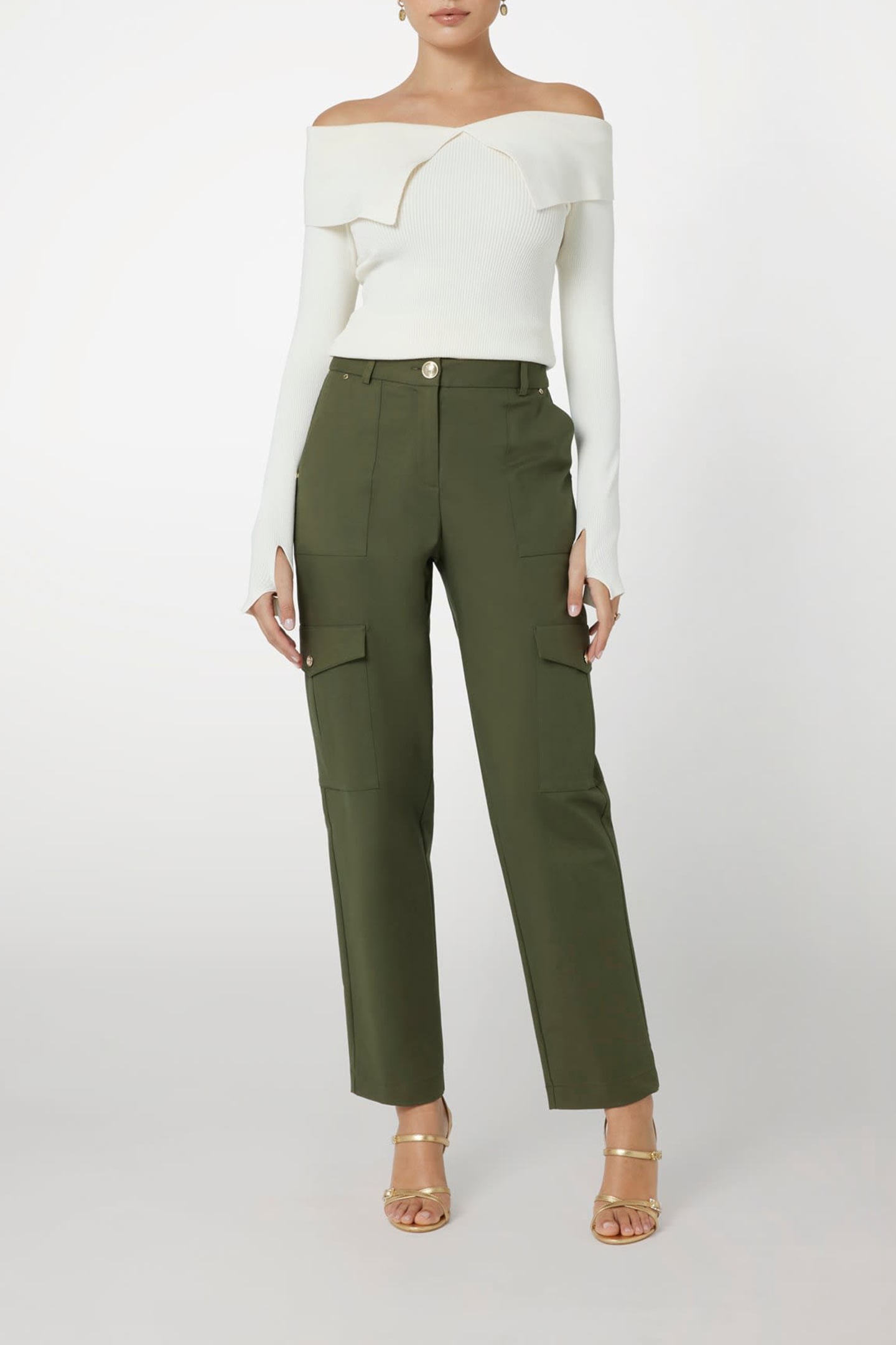 MARCIANO BY GUESS MONICA RIBBED LS TOP PALE PEARL 3
